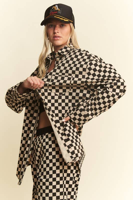 JADE BY JANE - CHECKERD BUTTON DOWN SHIRTS
