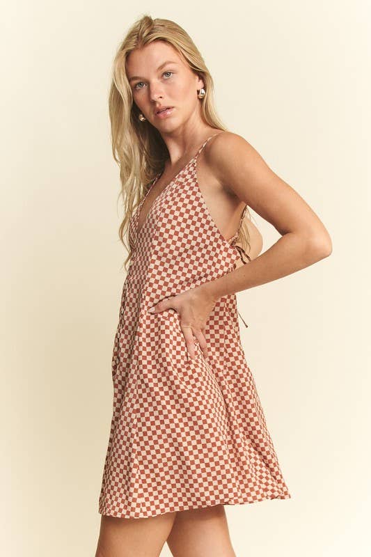 JADE BY JANE - CHECKERED SLEEVELESS DRESS