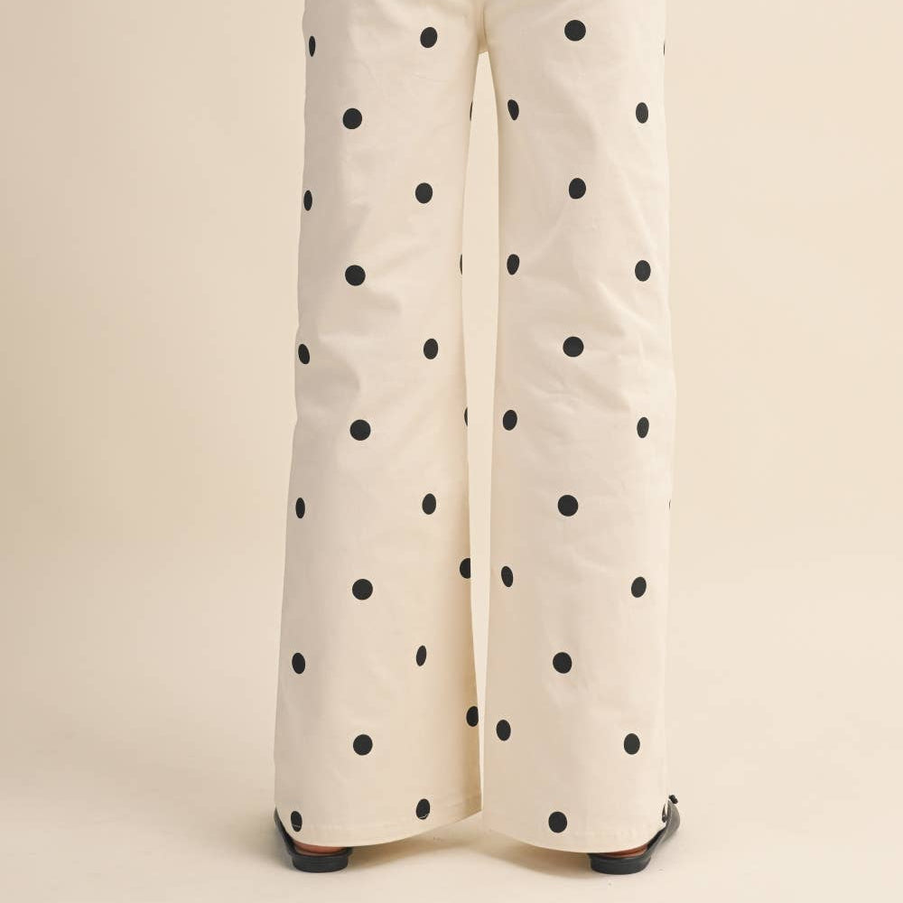 Klesis - IP1384-C POLKADOT STRETCH DENIM PANTS