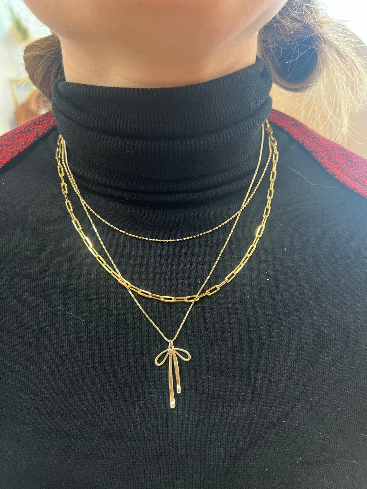 Louise Bow Necklace - Gold or Silver Necklaces