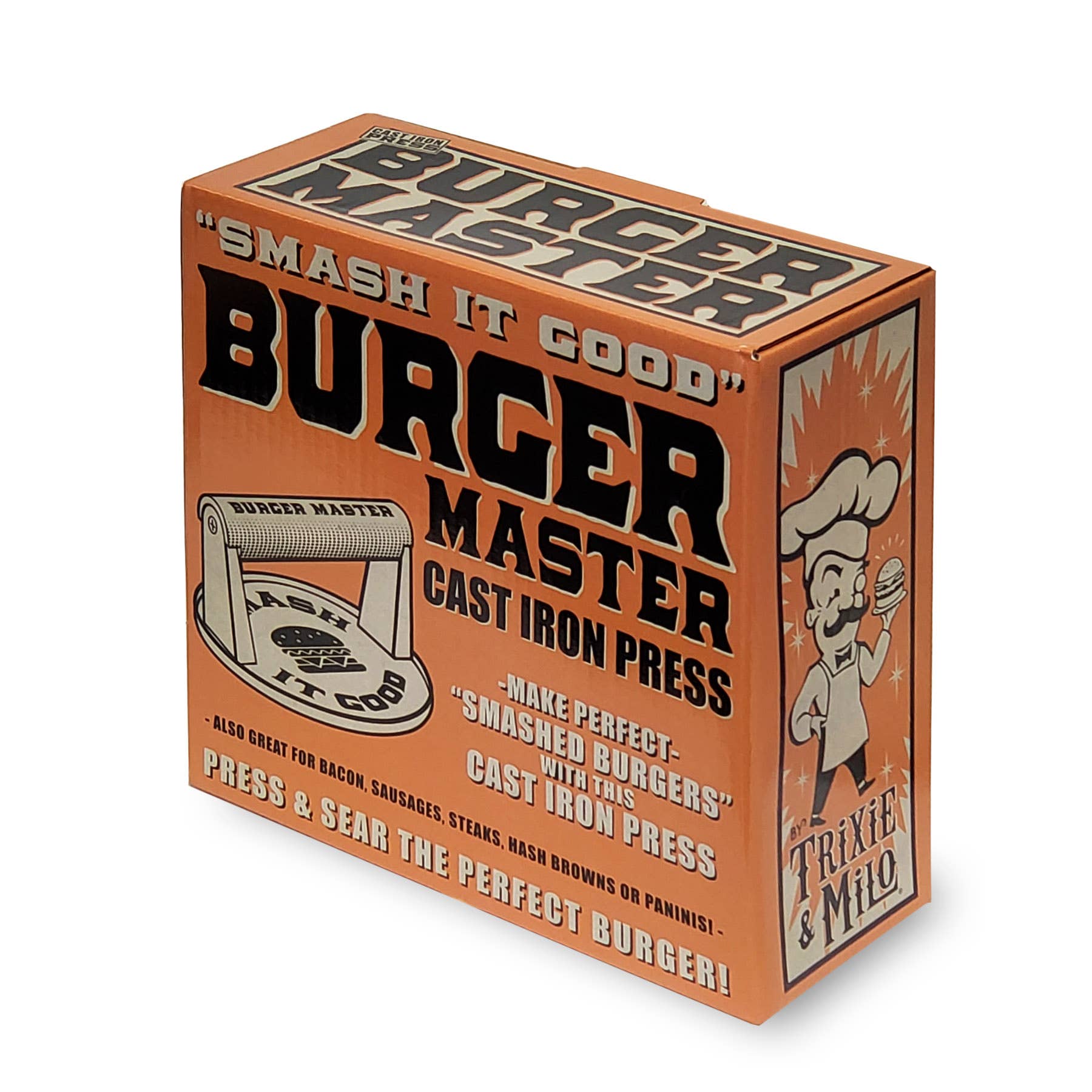 Lucky Jack f.k.a. Trixie & Milo - "Burger Master" Cast Iron Grill Press