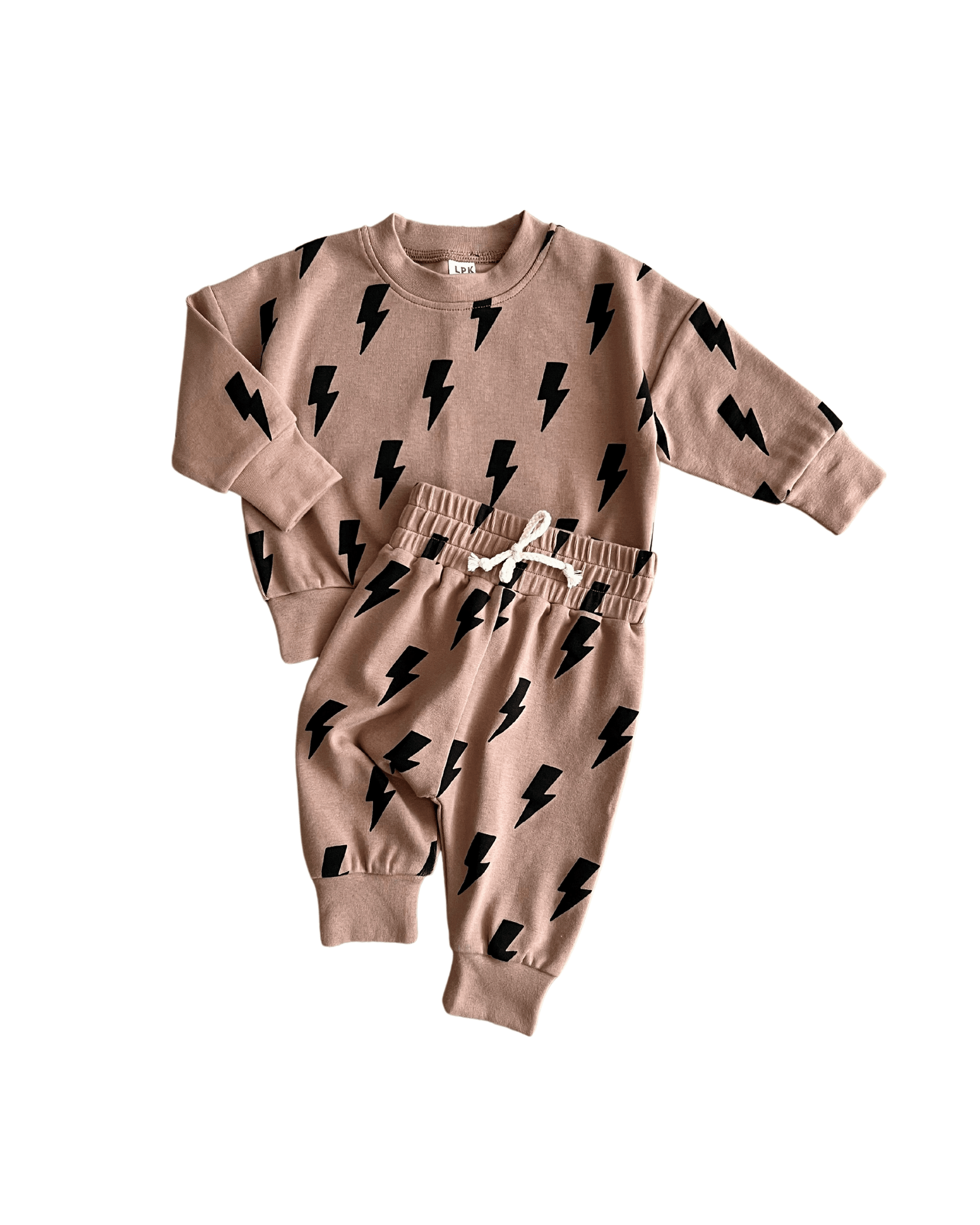 Lucky Panda Kids - Jogger Set | Mocha Bolts