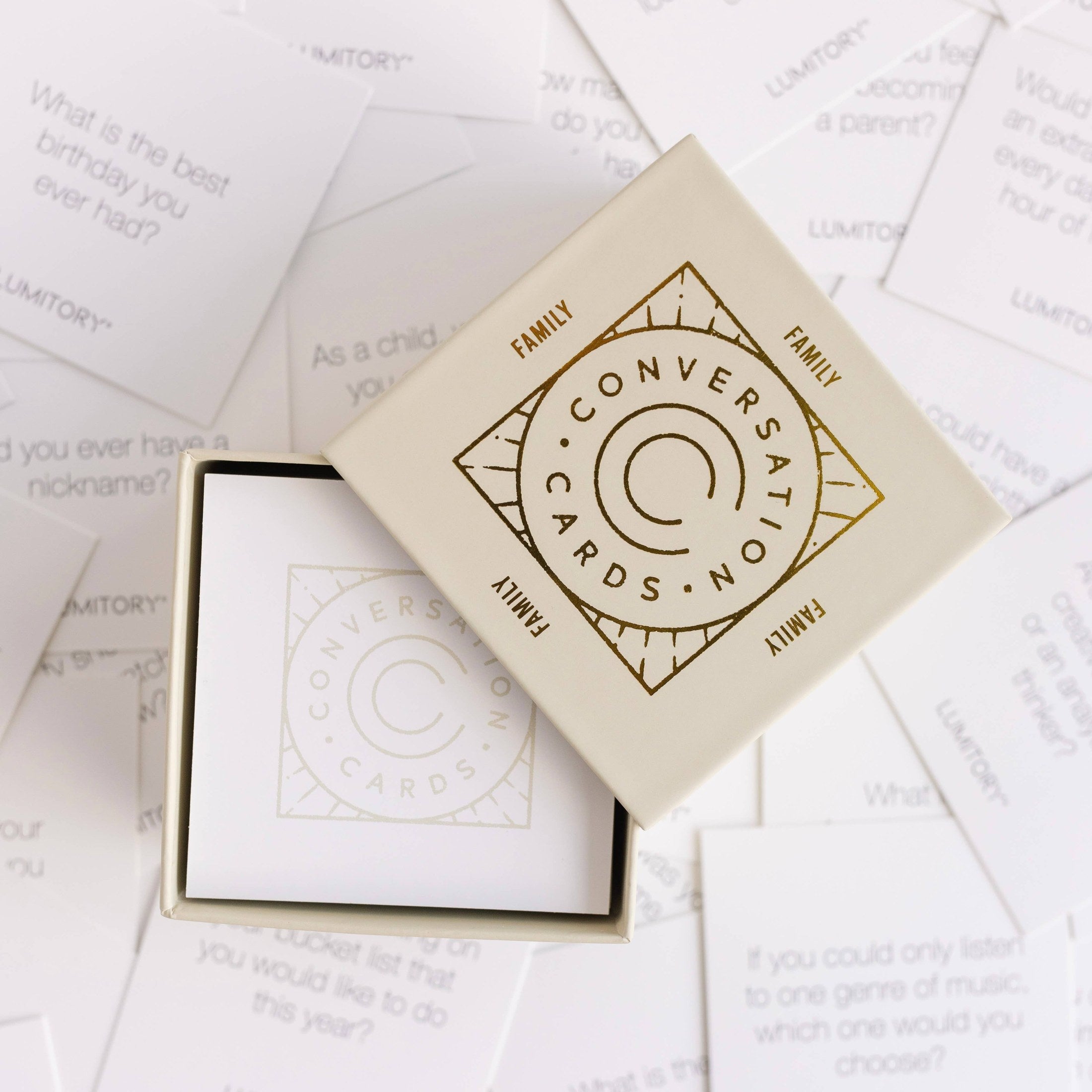 Lumitory - Family Conversation Cards: 12 Sets with Free Display