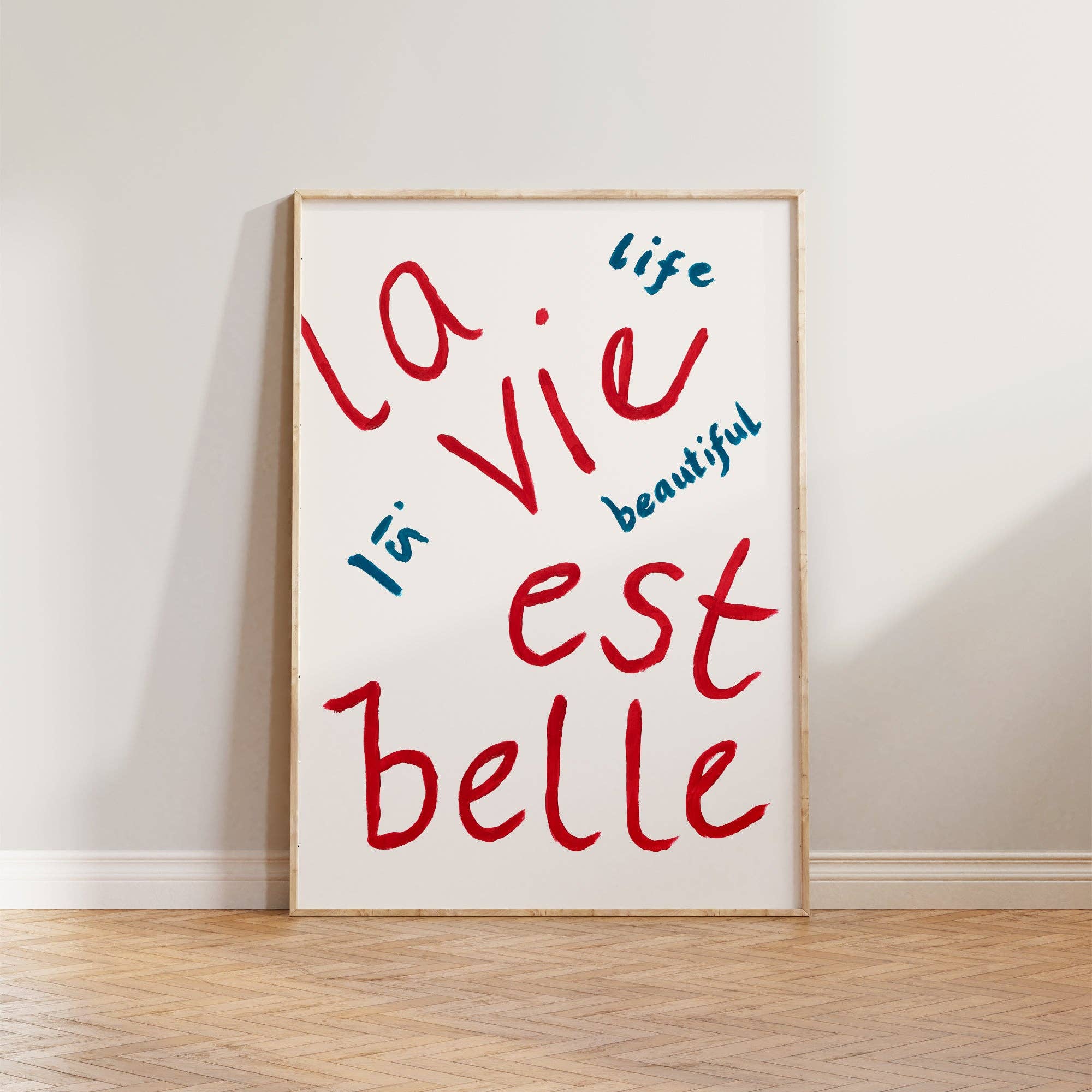 Lune Club - La Vie Est Belle Hand Painted Print
