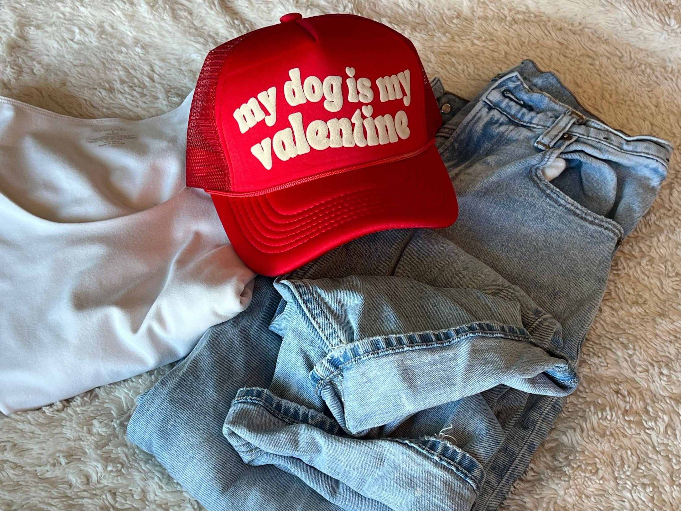Malibu and Mint - My Dog is My Valentine Valentine's Day Hat