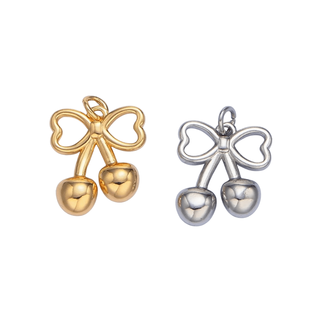 Mini Cherry Bow Charm Charms