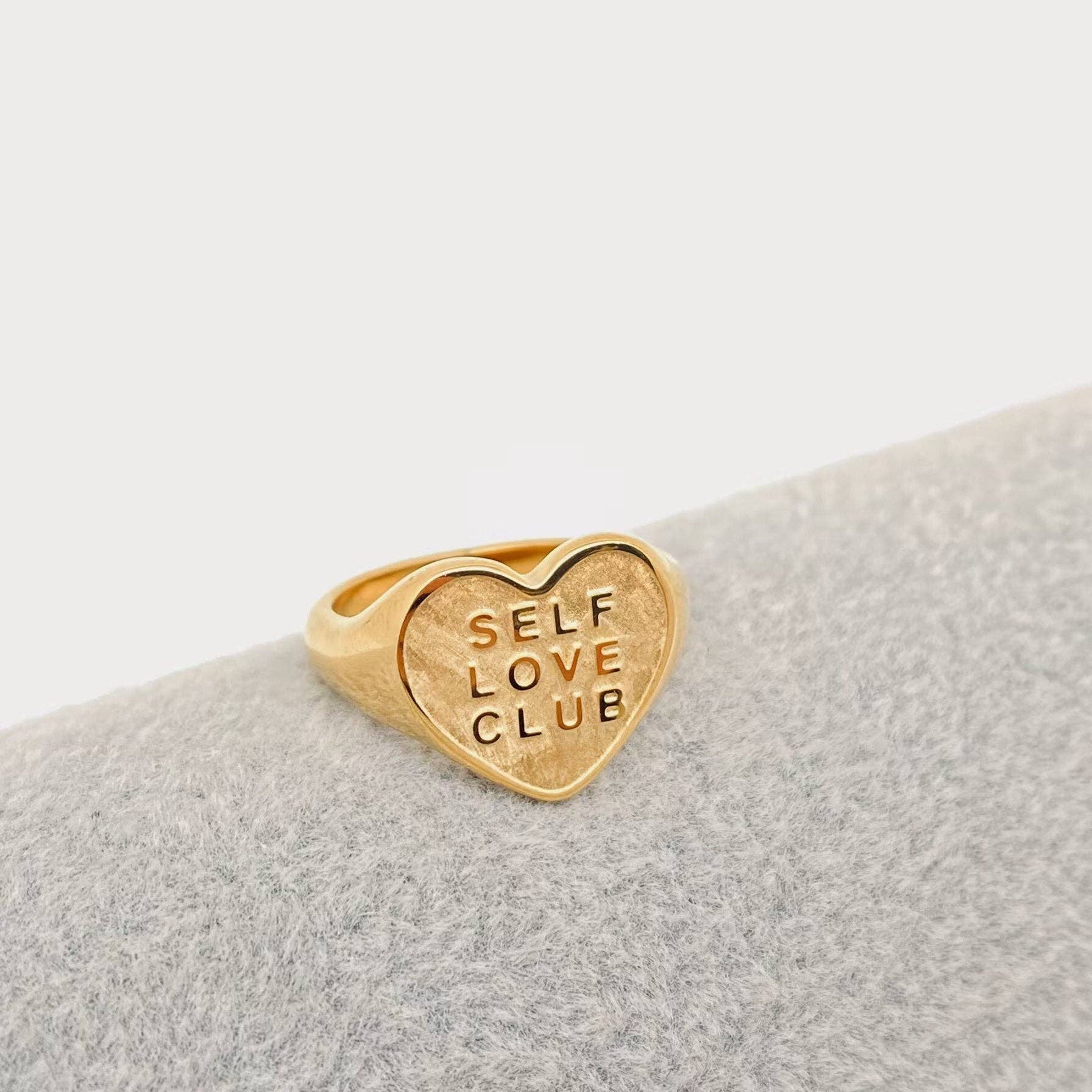 Mio Queena - "SELF LOVE CLUB" Heart Shaped 18K Gold Plated Rings - FGS