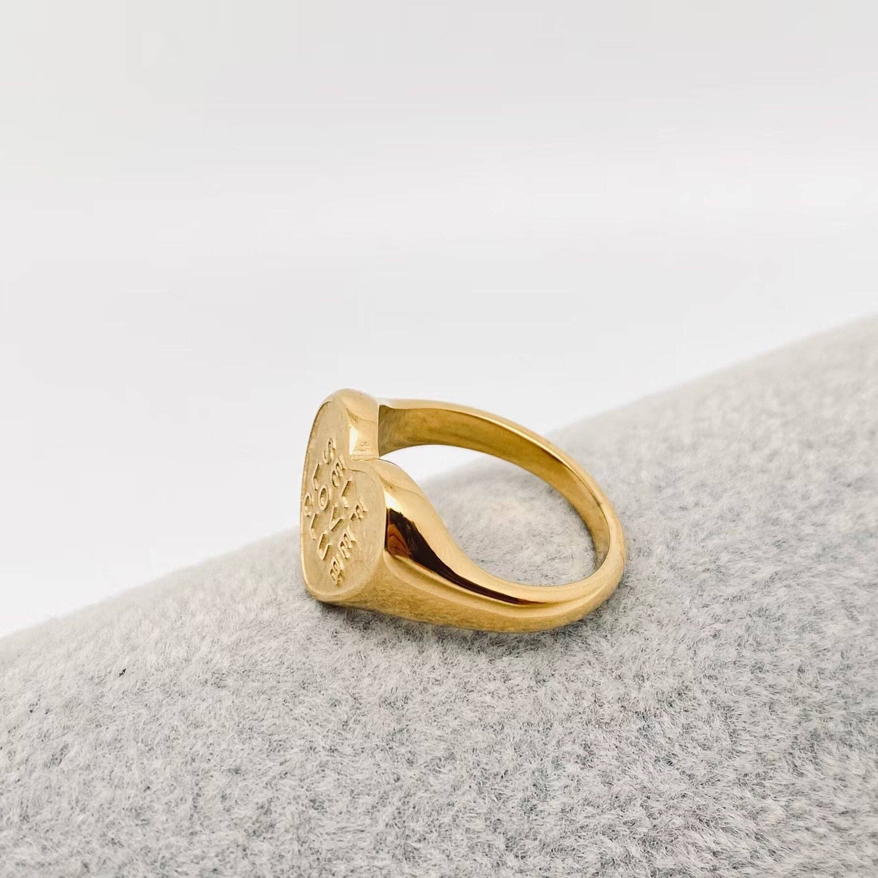 Mio Queena - "SELF LOVE CLUB" Heart Shaped 18K Gold Plated Rings - FGS