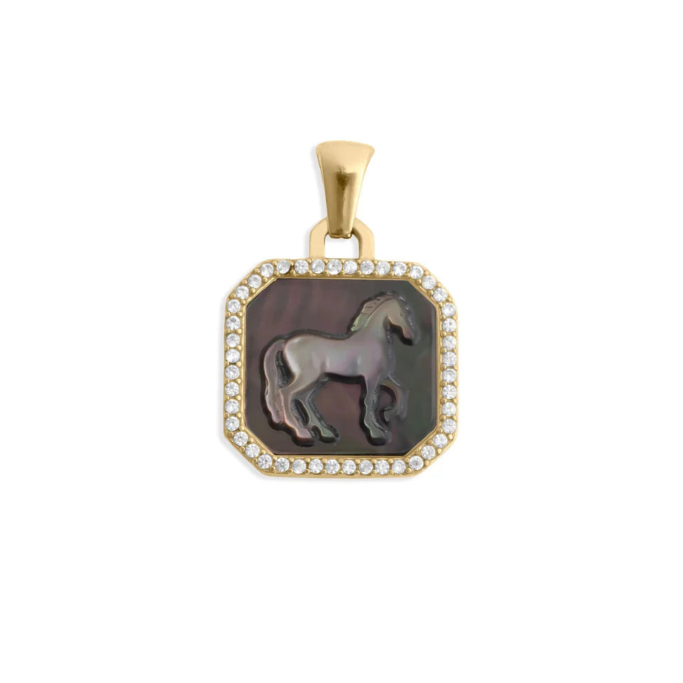 Mother of Pearl Horse Pendant - Year of the Horse Charms
