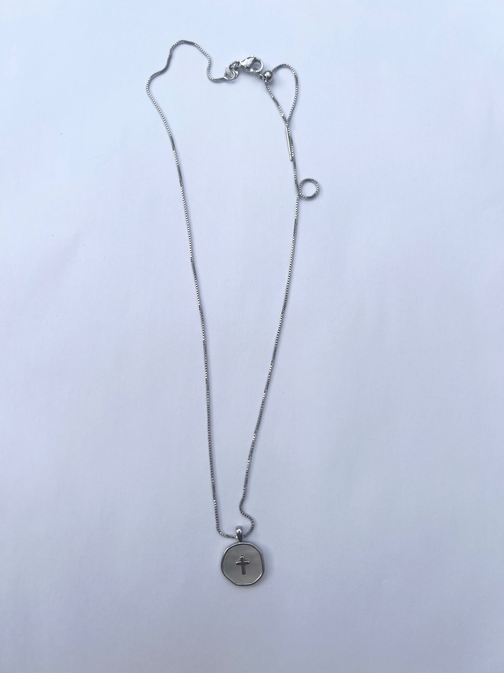 Mother of Pearl Mini Cross Necklace Necklaces