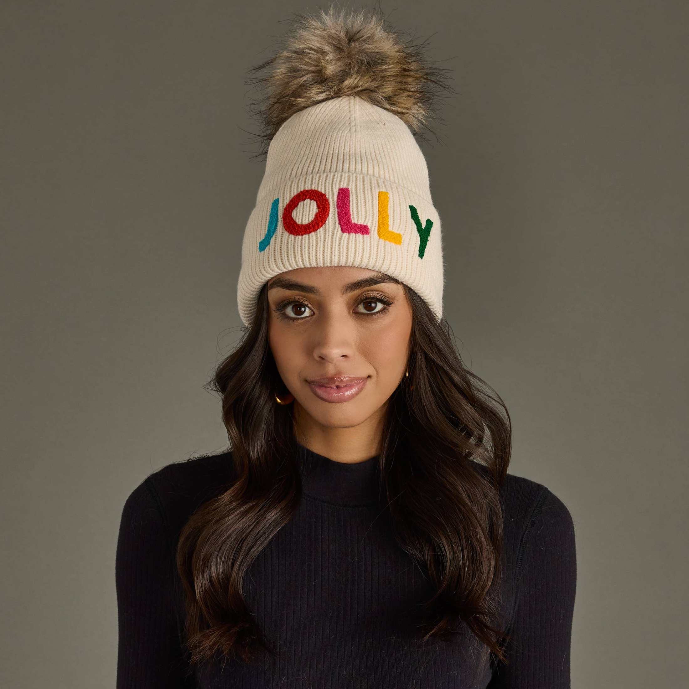Panache Apparel Co. - Beige Jolly Knit Pom Hat