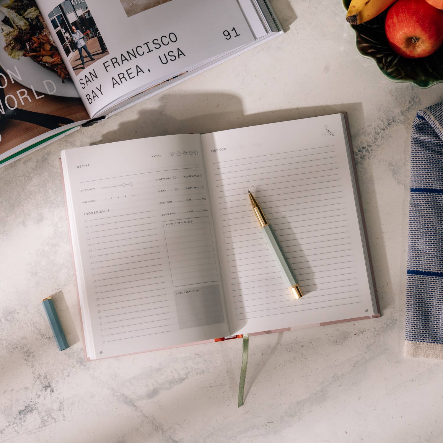 Papier - The Vineyard A5 Hardcover Guided Recipe Journal