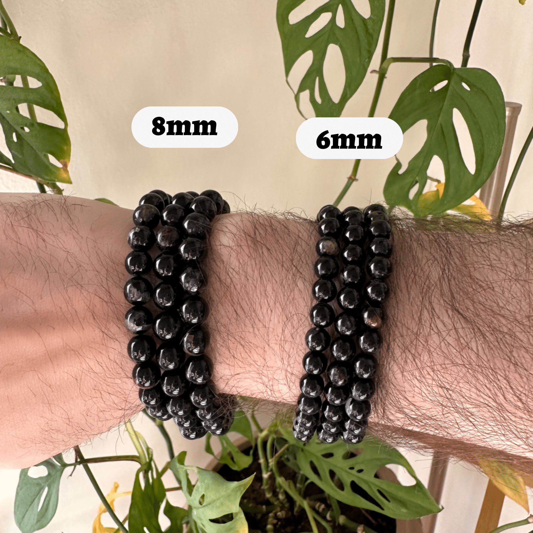 Pebble House - Black Tourmaline Bracelet 4mm/6mm/8mm - Crystals & Stones