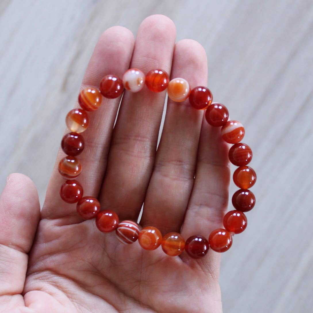Pebble House - Carnelian Bracelet 4mm/6mm/8mm - Crystals & Stones