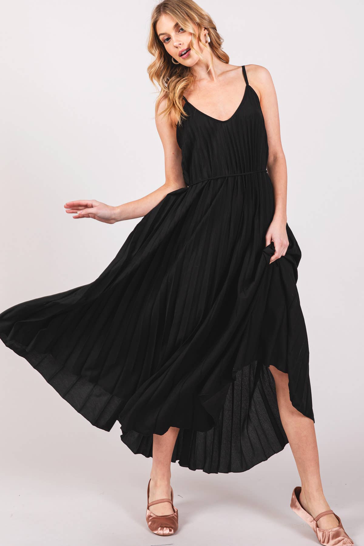 Pleated Camisole Midi Dress Dresses + Jumpsuits