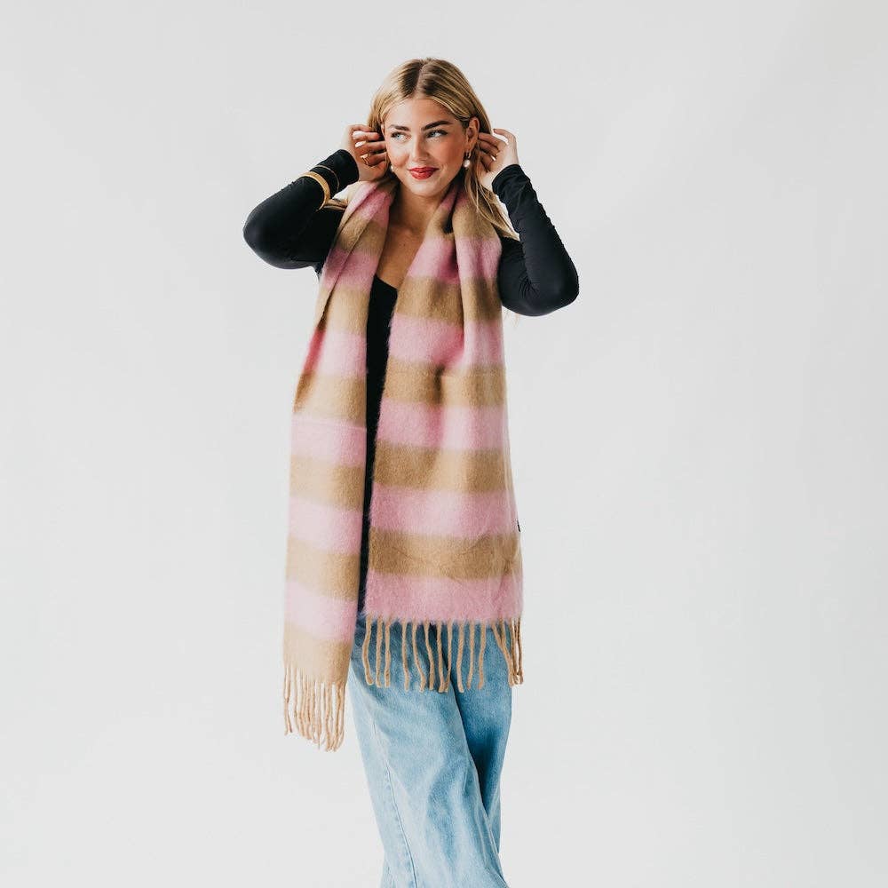 Pretty Simple - Stevie Striped Tassel Scarf
