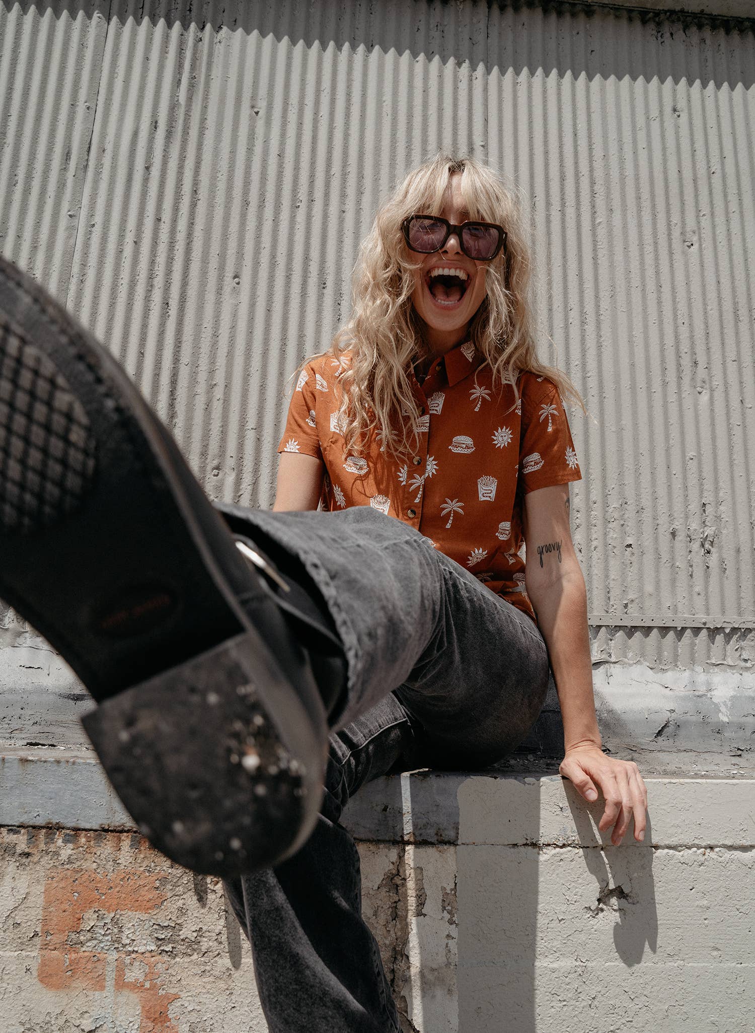 Pyknic - Take It Greasy Casual Vintage Button Down Shirt Men Women