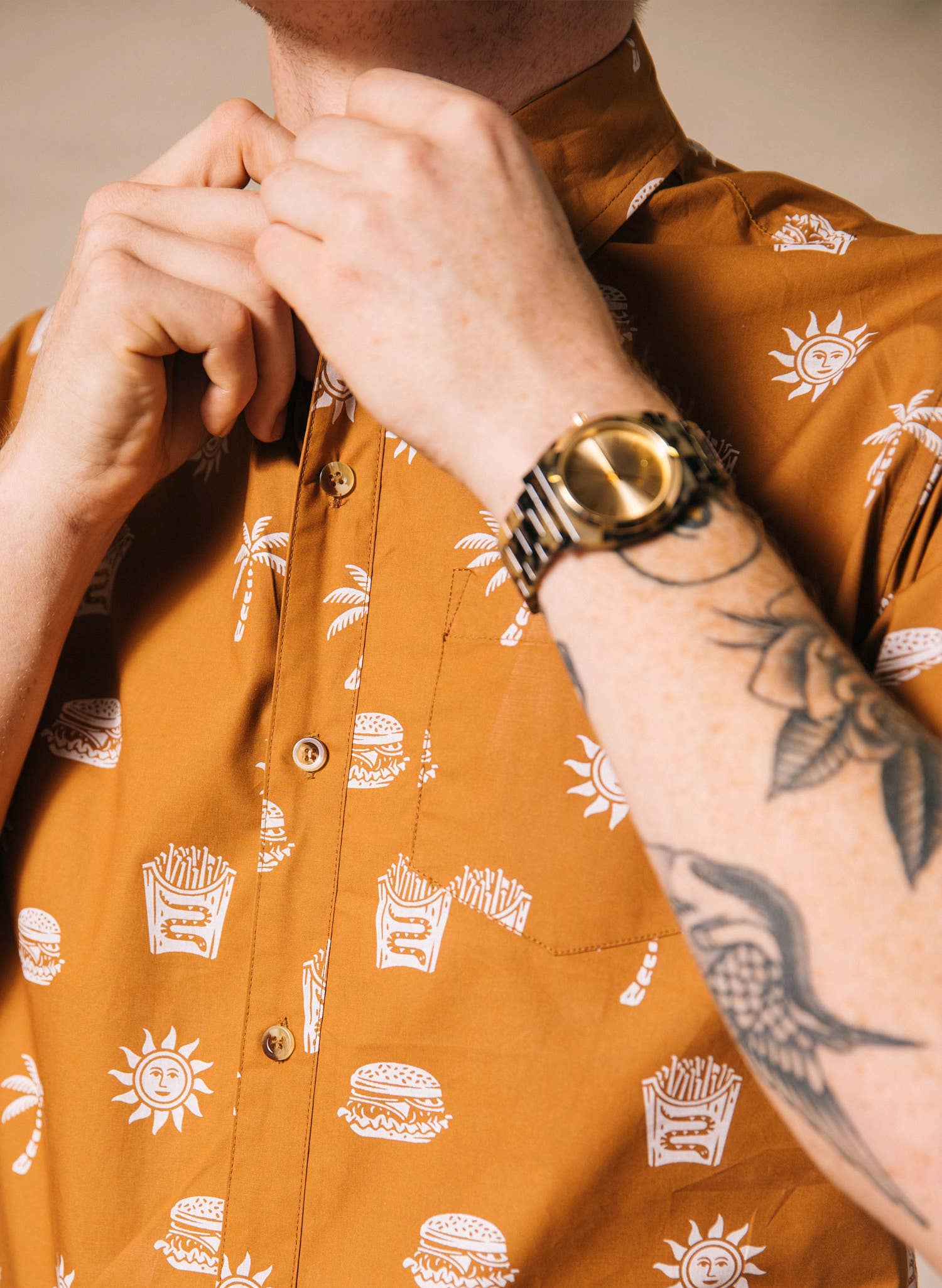 Pyknic - Take It Greasy Casual Vintage Button Down Shirt Men Women