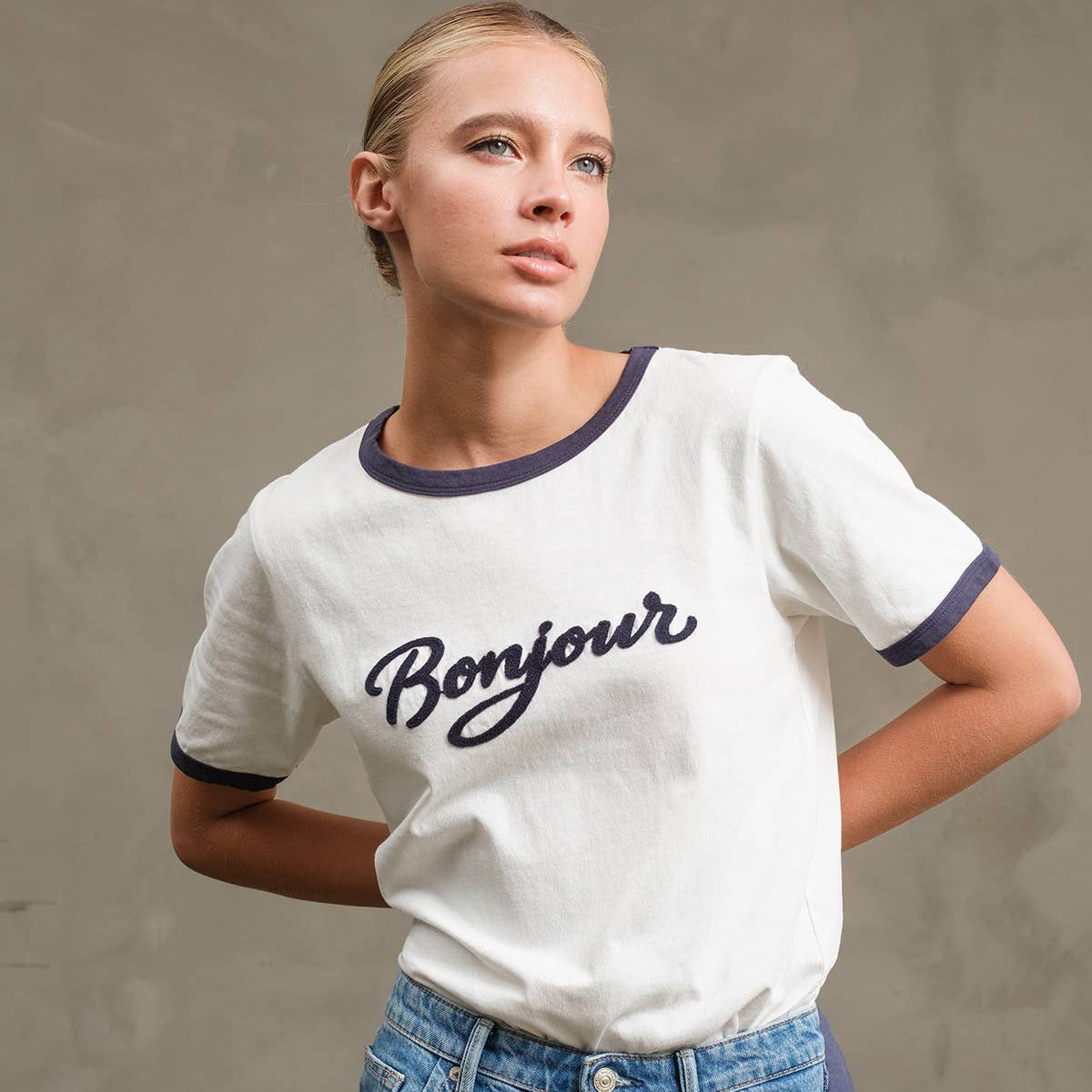 RAISONNEL - Bonjour Contrast Ringer Tee - RTK1036