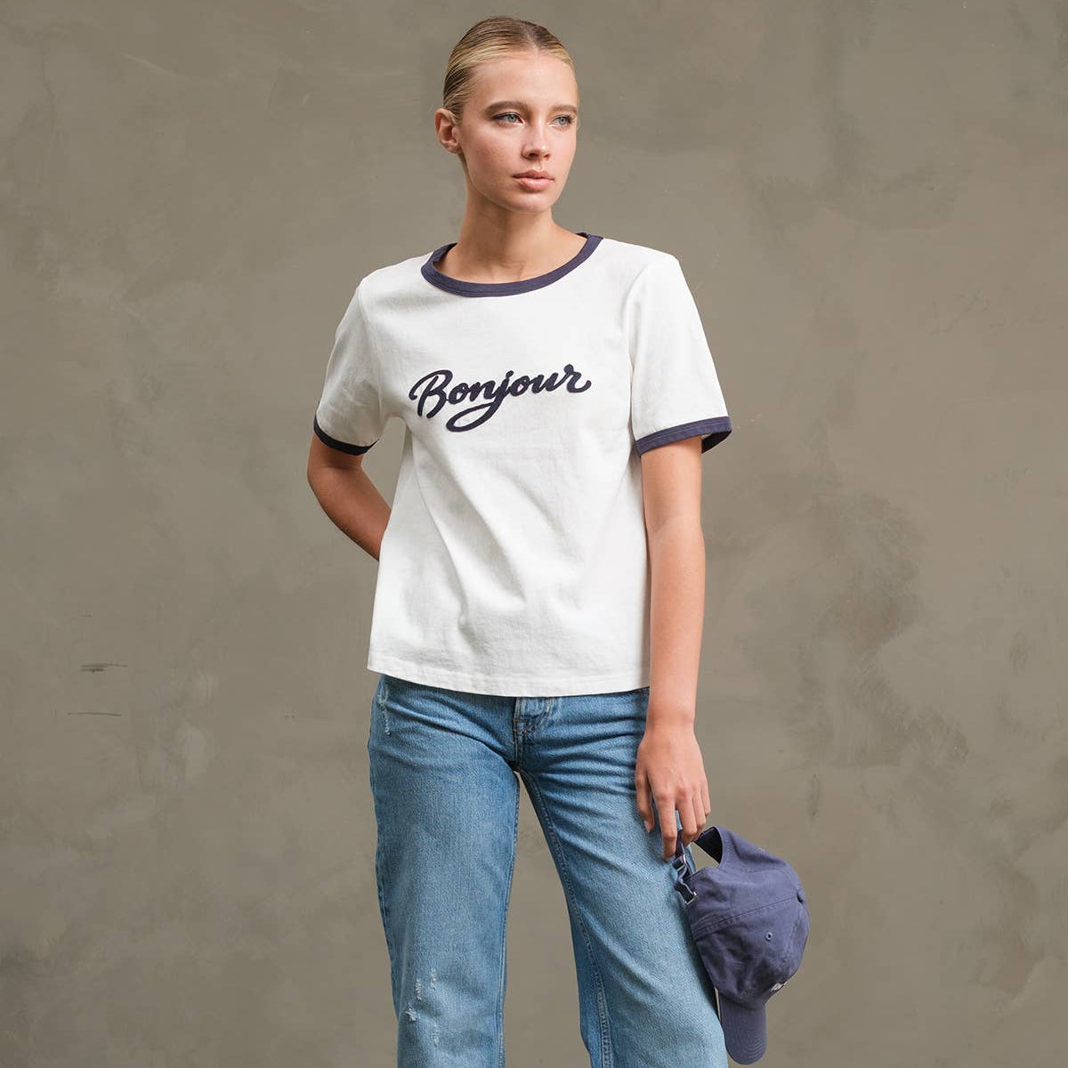 RAISONNEL - Bonjour Contrast Ringer Tee - RTK1036