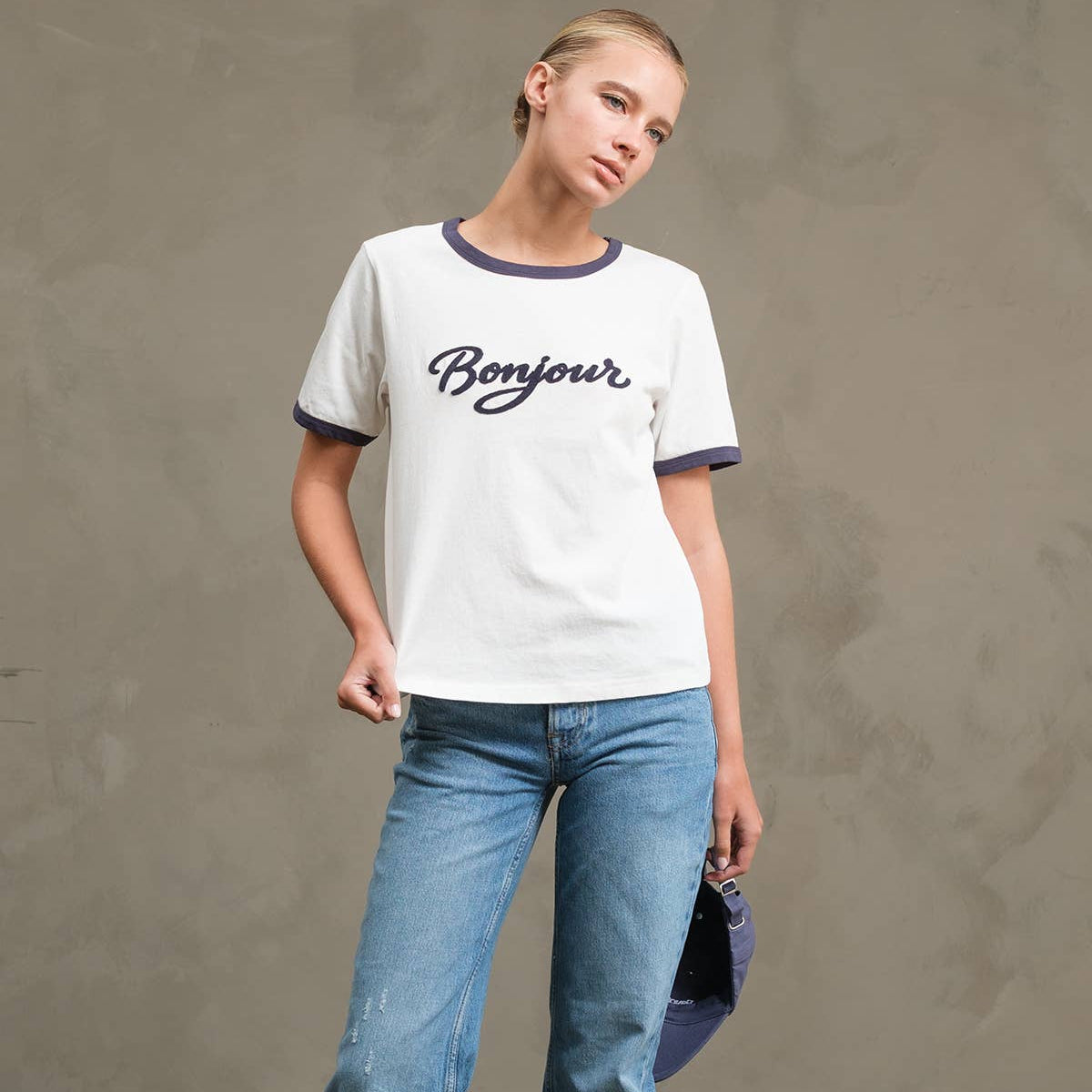 RAISONNEL - Bonjour Contrast Ringer Tee - RTK1036