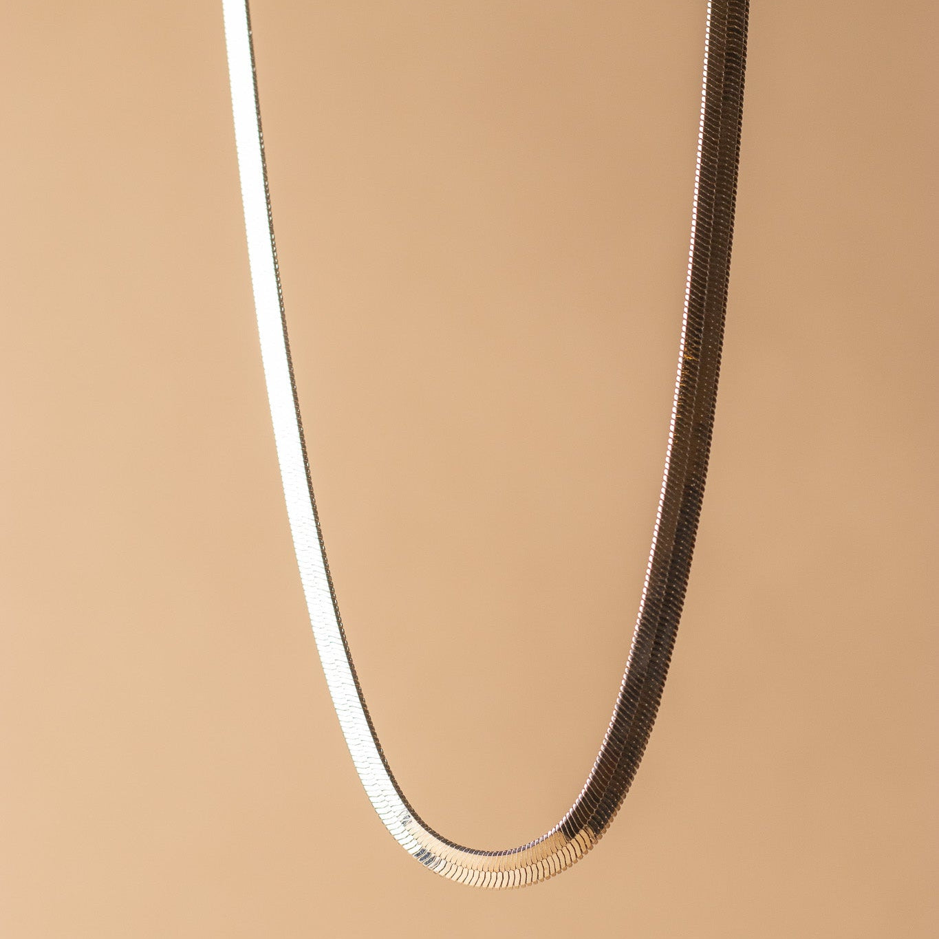 Rhodium Filled Herringbone Necklace Necklaces