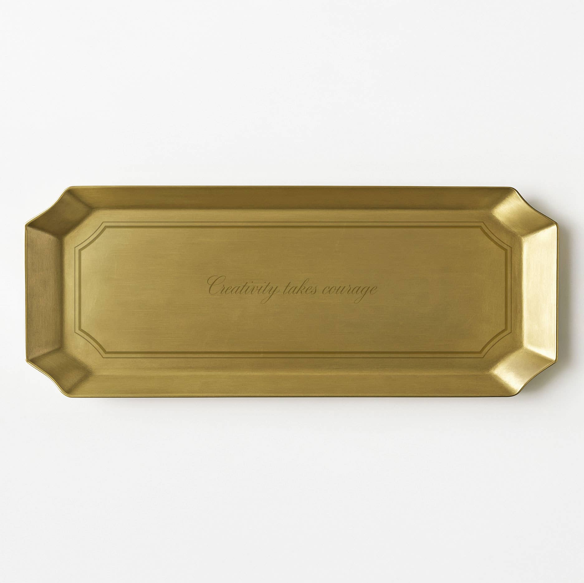 Roomytown Inc - Brass Tray - Creativity takes Courage