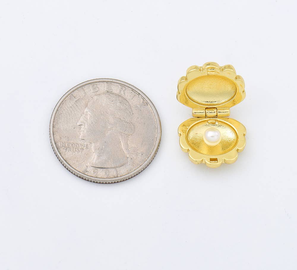 Scallop Seashell Locket Charm Charms