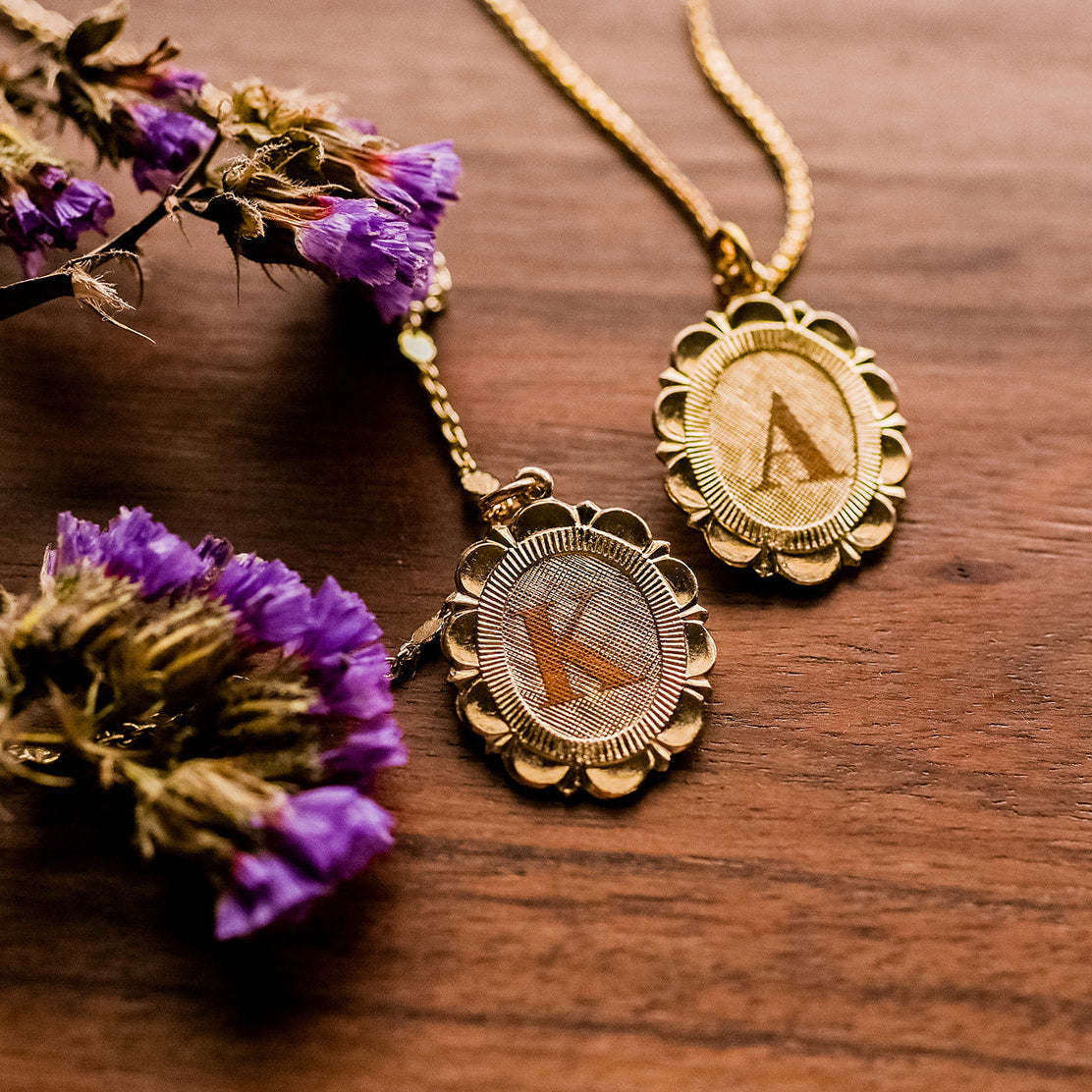 Scarlett Engraved Pendant Necklaces