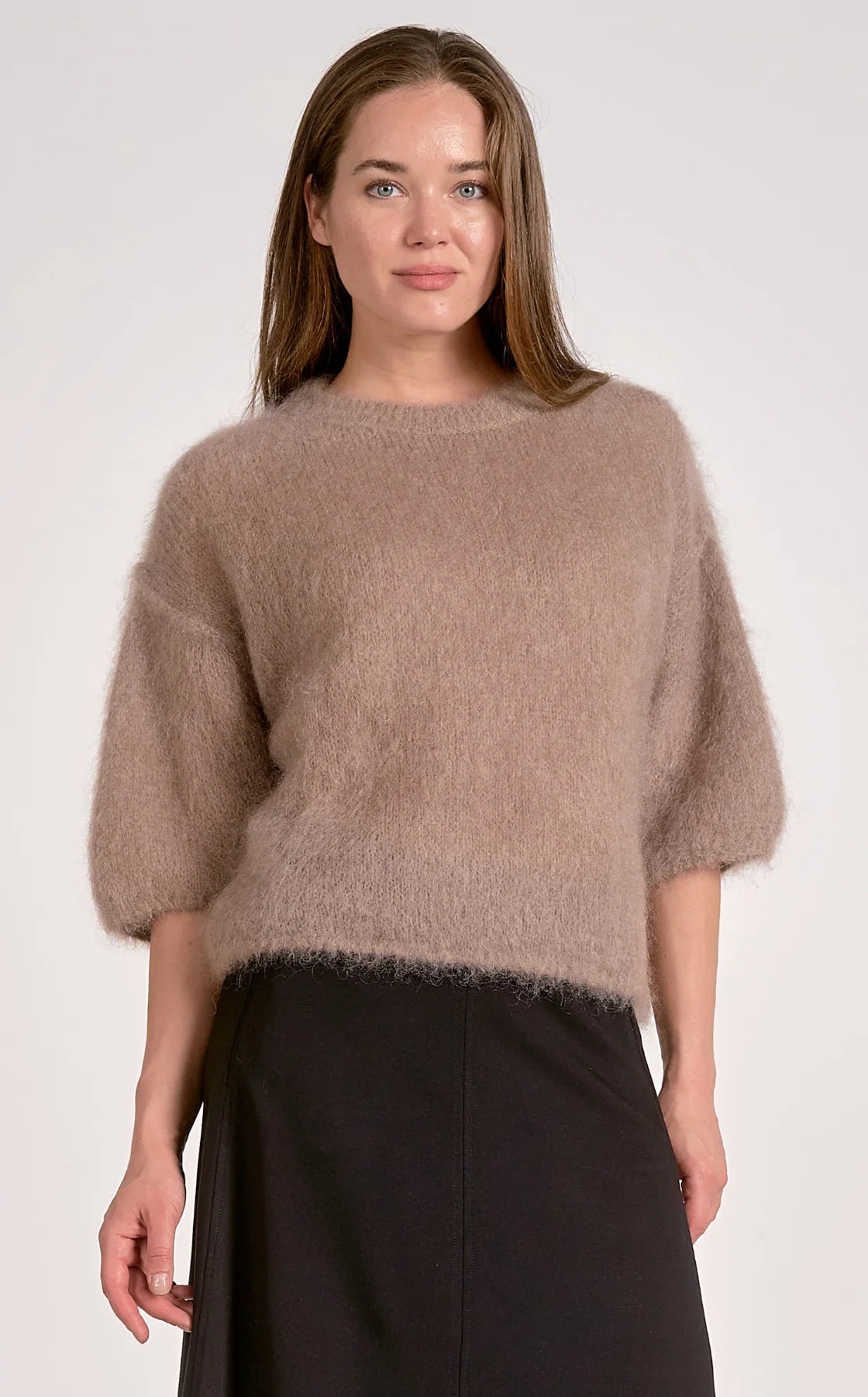 Short Sleeve Crewneck Sweater Tops