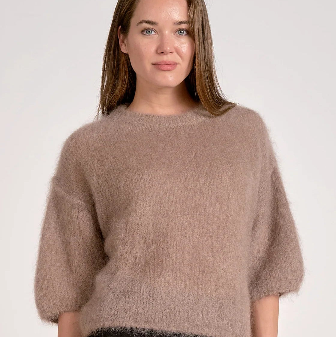 Short Sleeve Crewneck Sweater Tops