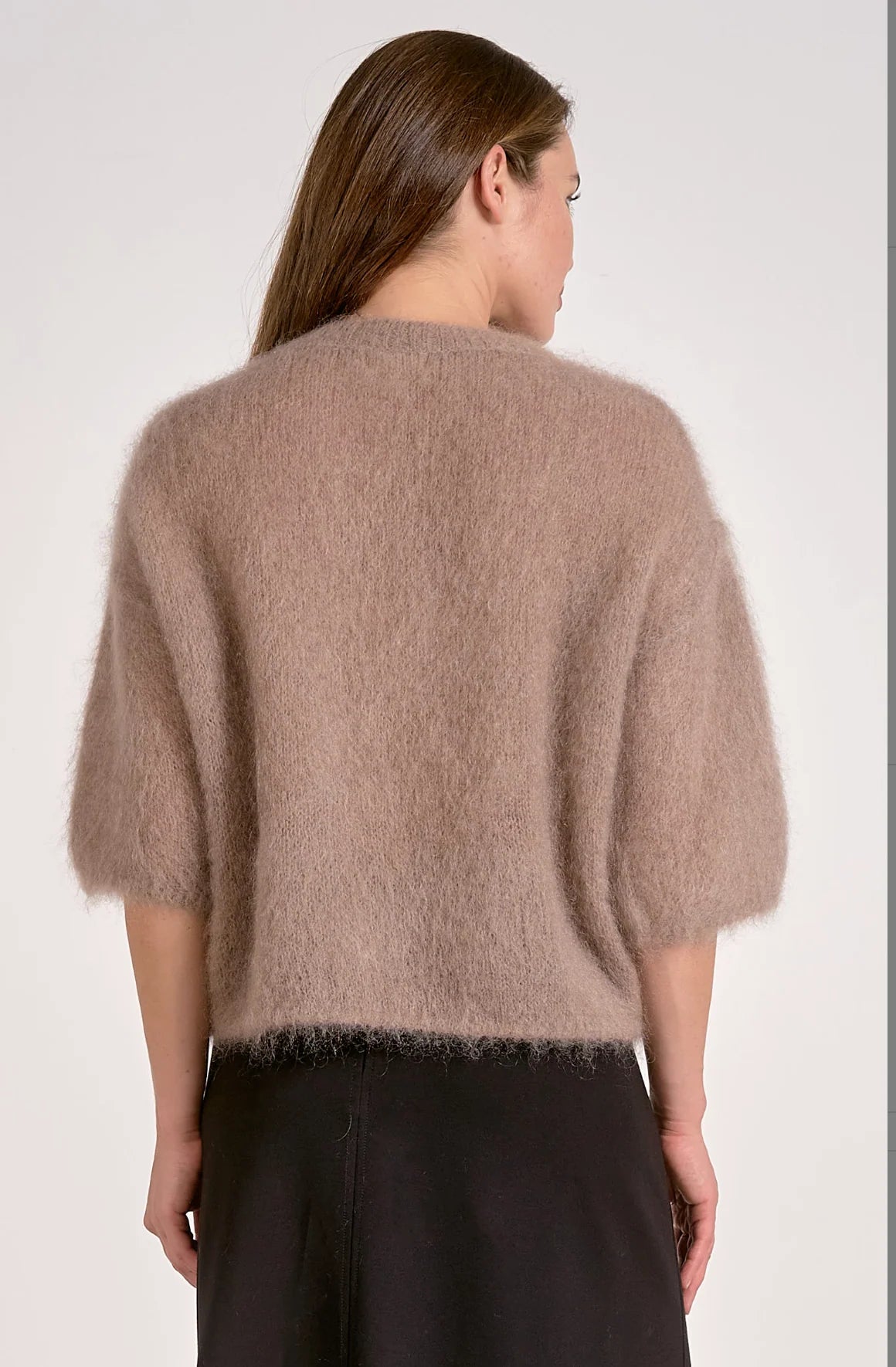 Short Sleeve Crewneck Sweater Tops