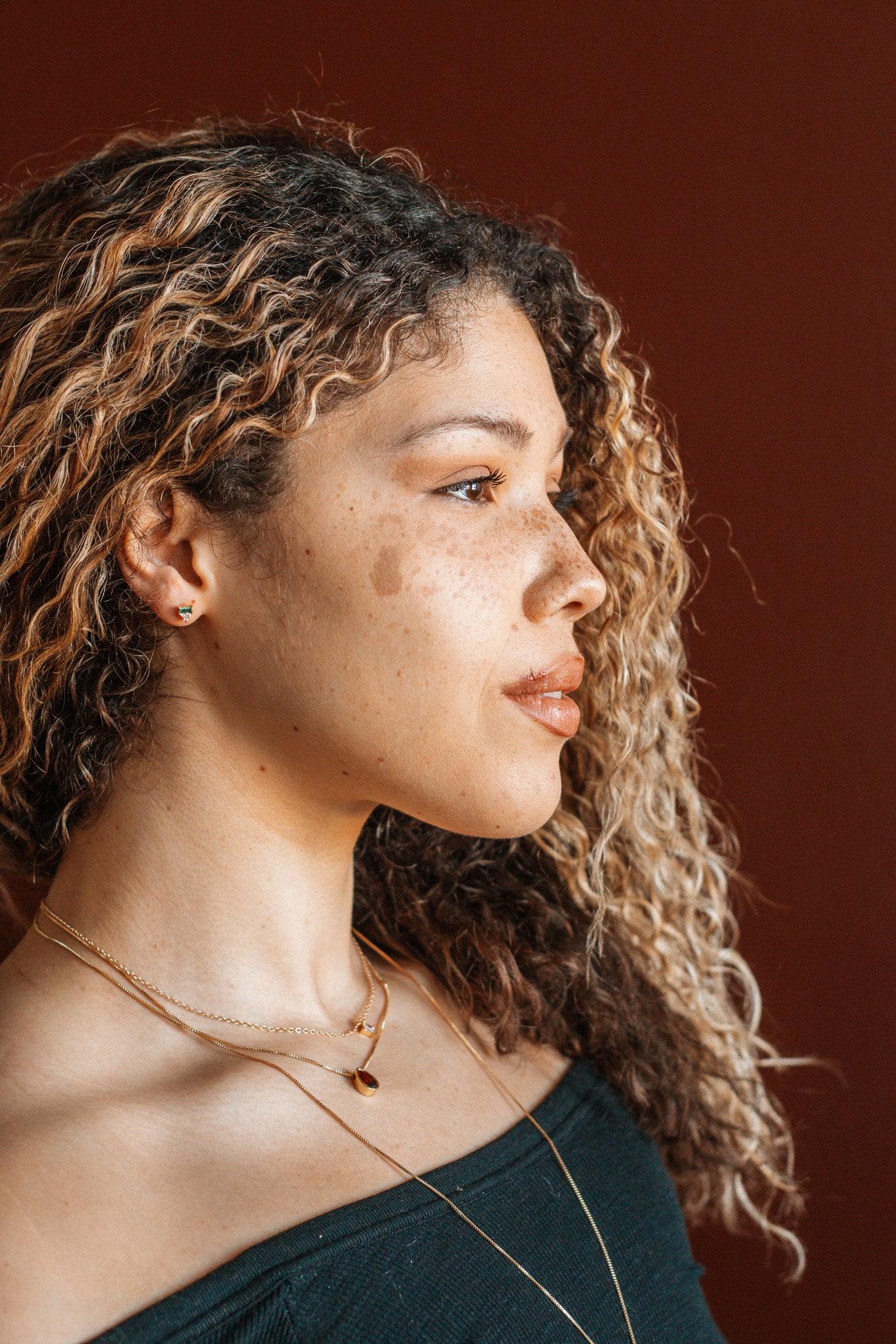 Stacked Baguette Studs Earrings