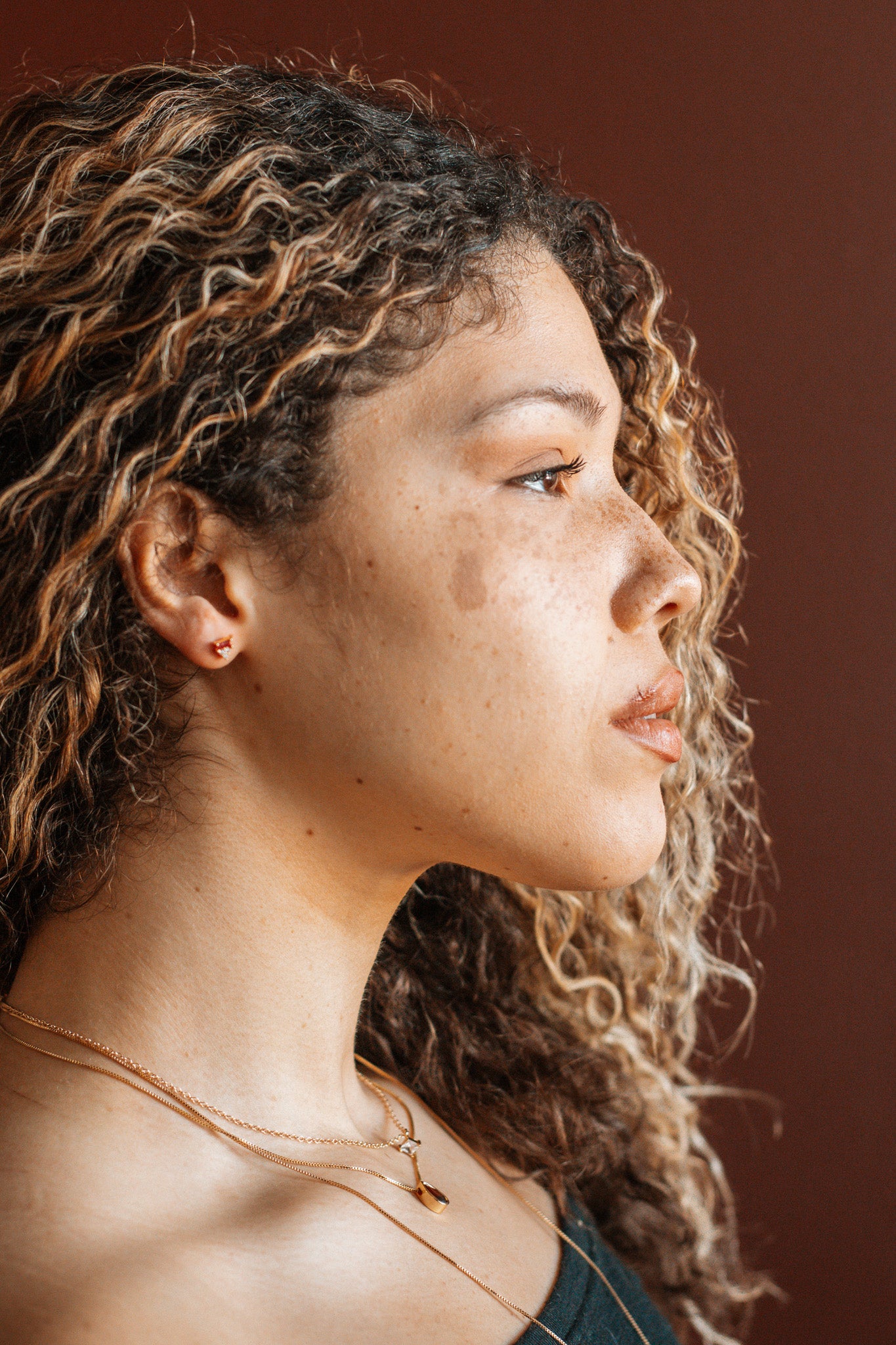 Stacked Baguette Studs Earrings