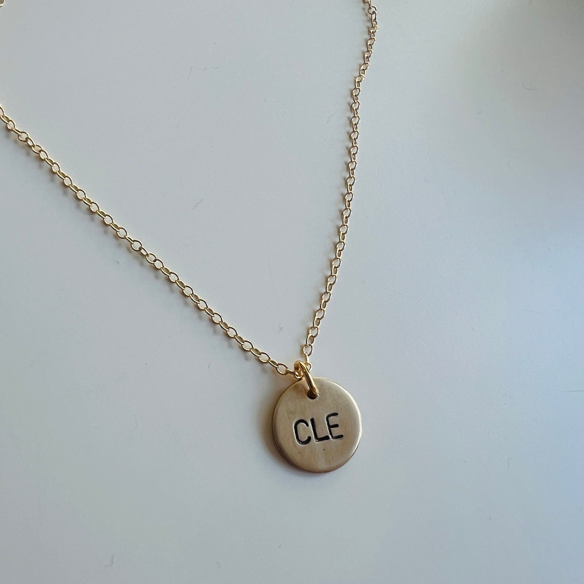 Stamped CLE Tag Necklaces