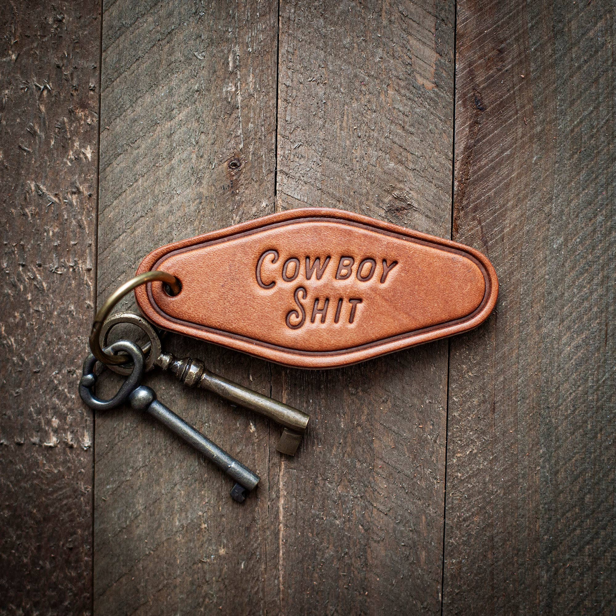 Sugarhouse Leather - Cowboy Shit Leather Keychain Motel Style