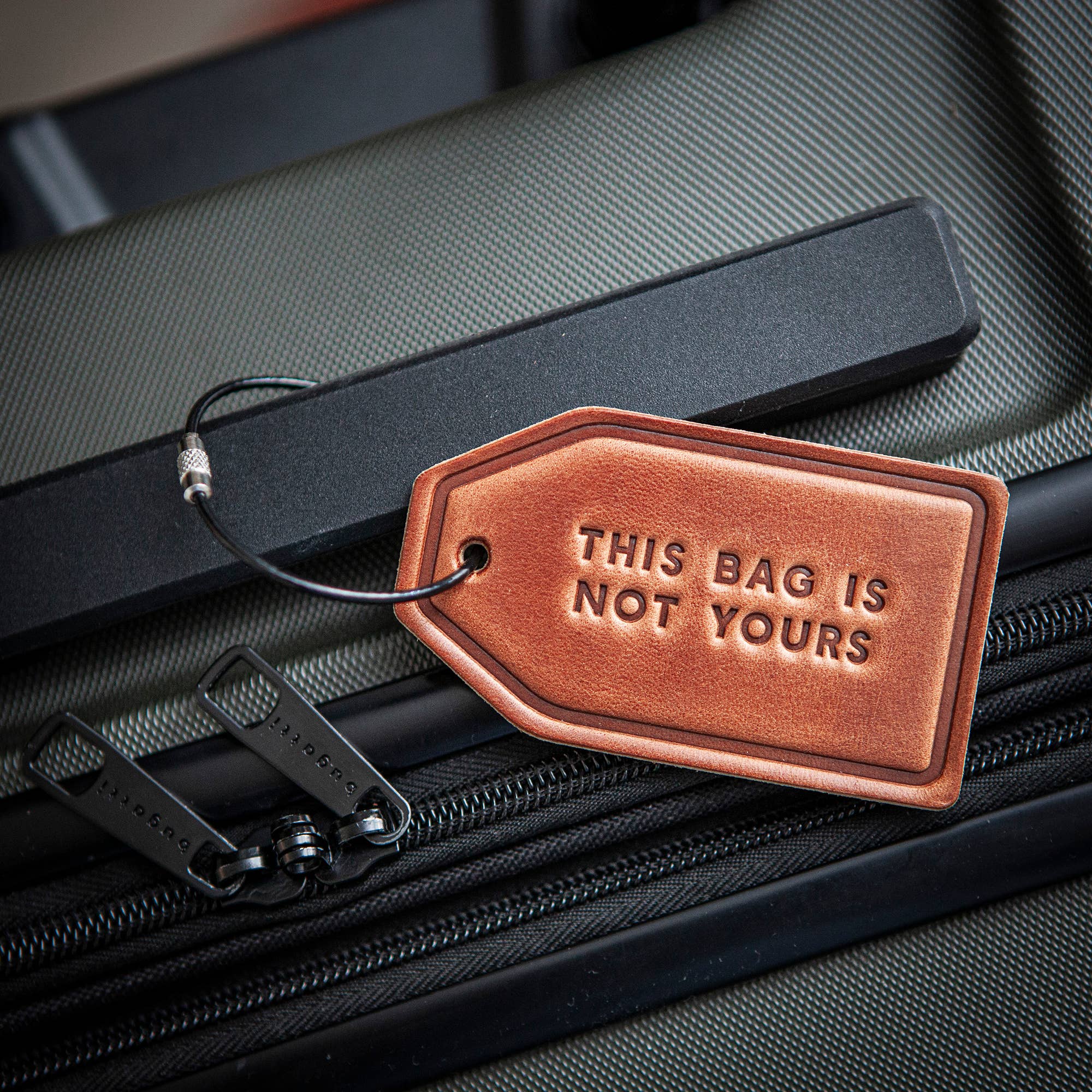 Sugarhouse Leather - This Bag Is Not Yours Leather Luggage Tag