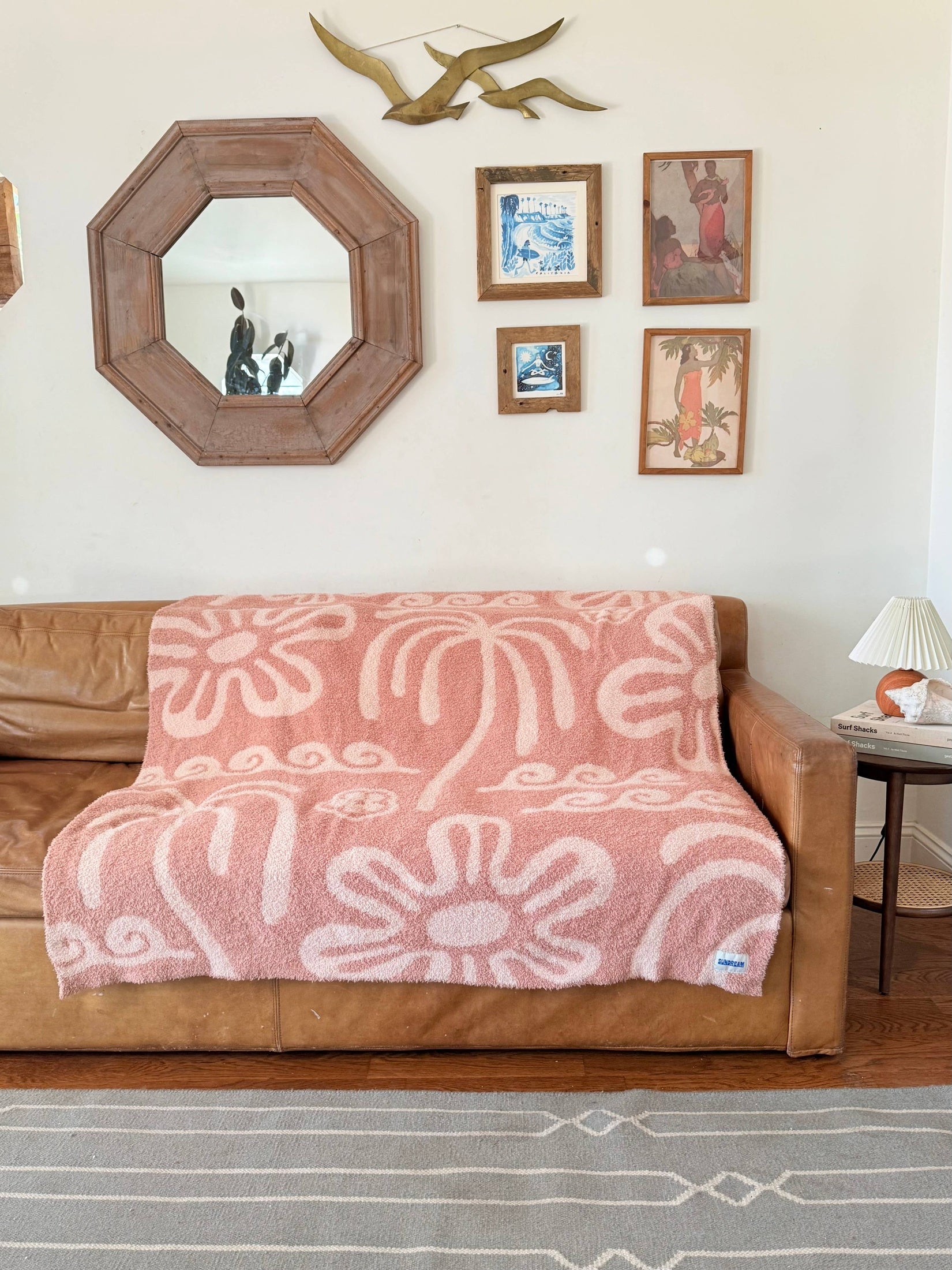 Sundream - Hanalei Plush Throw - Island Blush