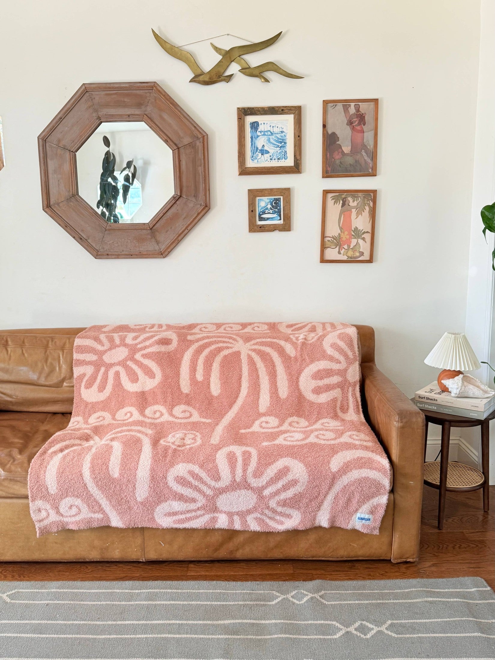 Sundream - Hanalei Plush Throw - Island Blush
