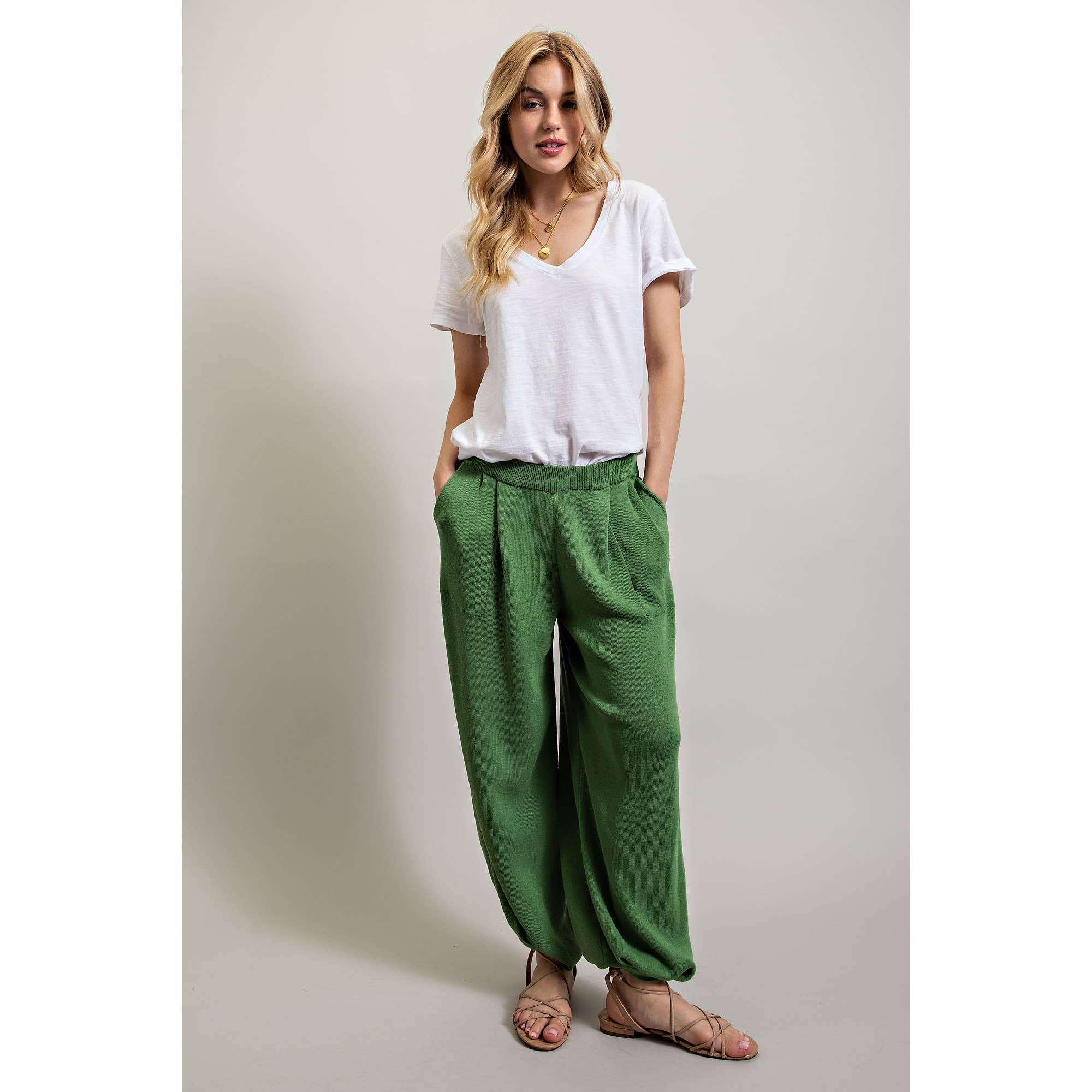 Sweet Generis - SWEATER TAPERED RELAXED FIT PANTS