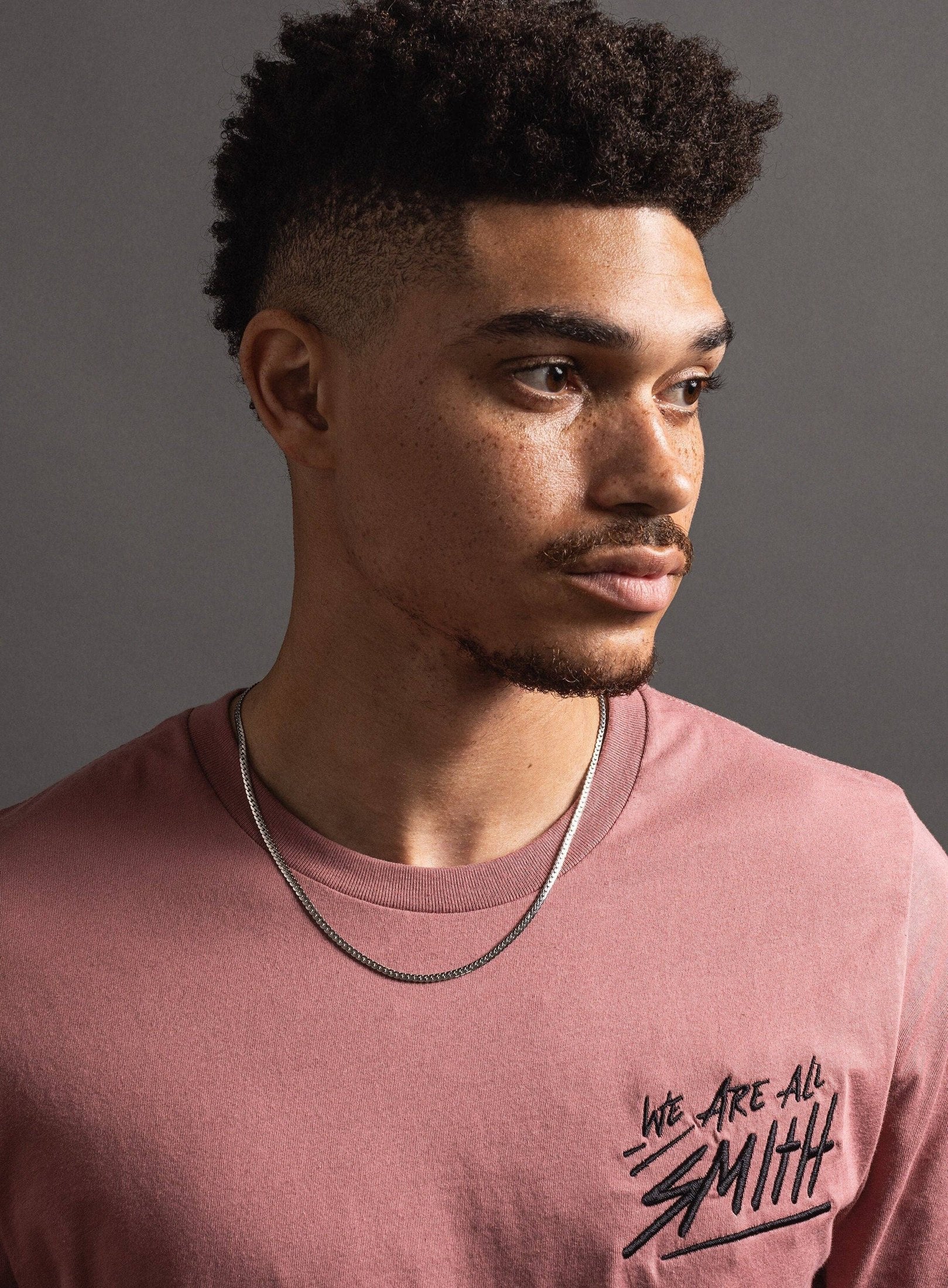 We Are All Smith - Waterproof 3mm Flat Curb Silver Stainless Steel Chain Neckla