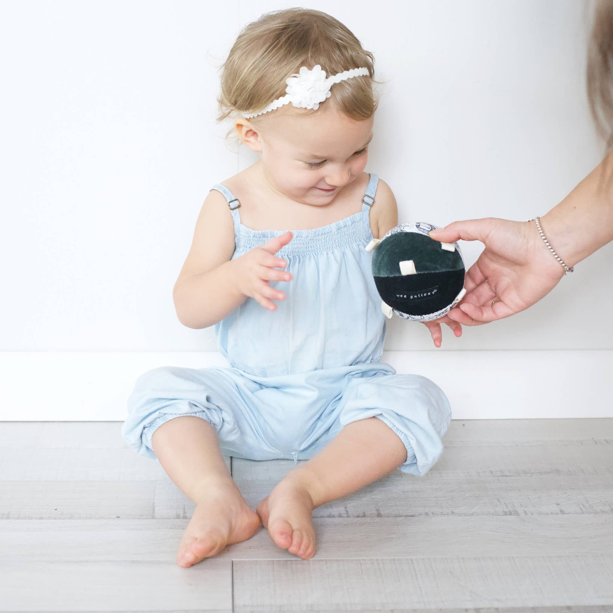 Wee Gallery - Taggy Ball with Rattle - Woodland