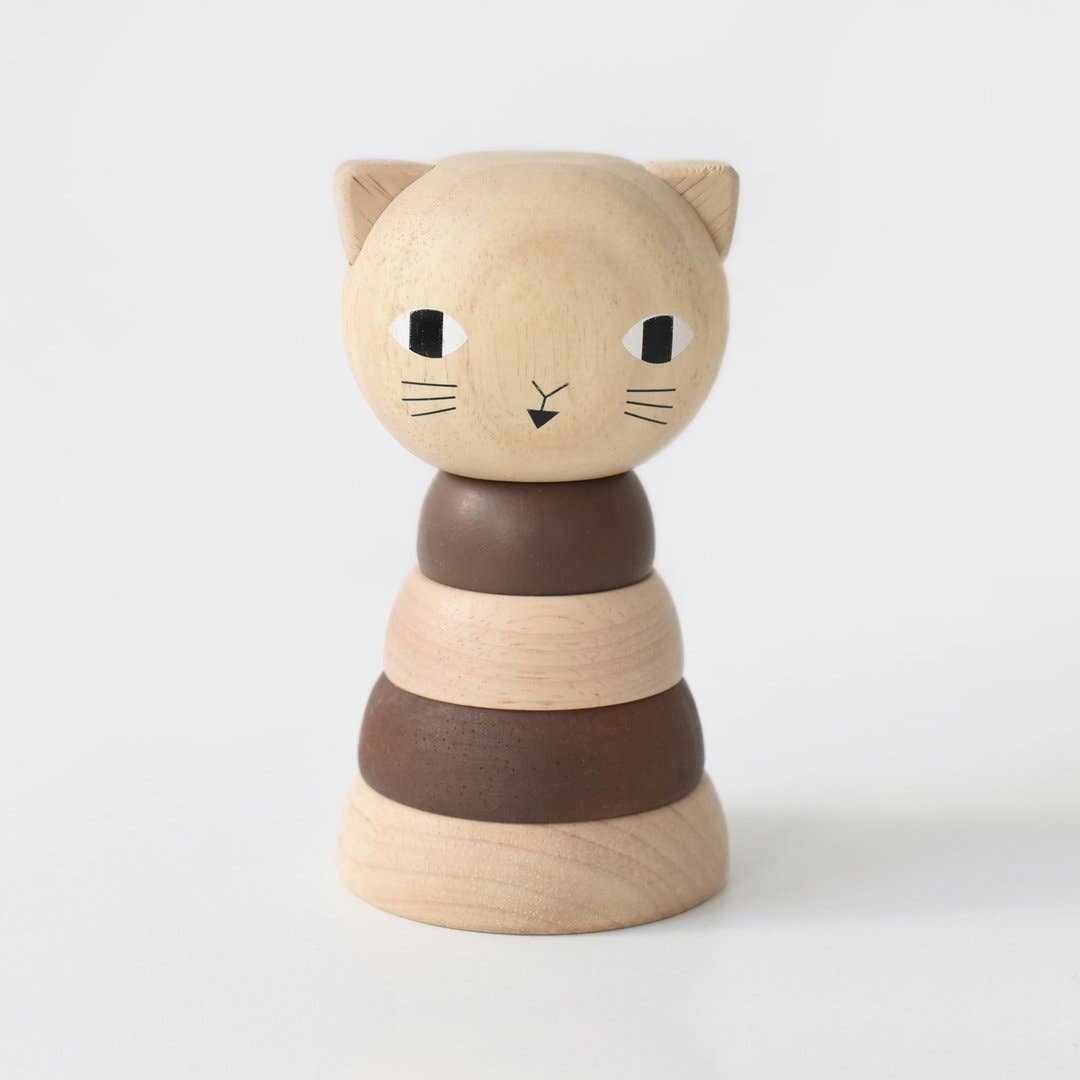 Wee Gallery - WOOD STACKER - CAT