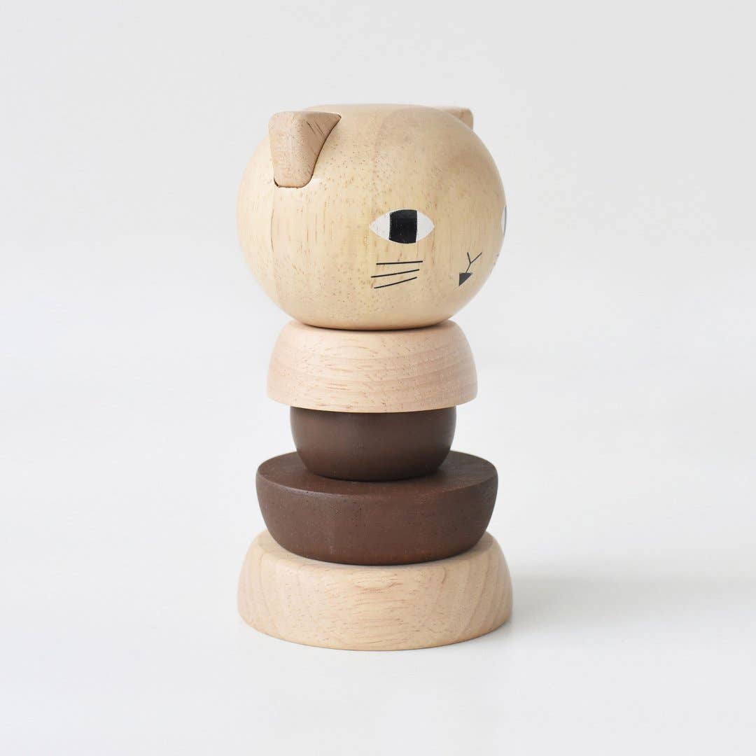 Wee Gallery - WOOD STACKER - CAT