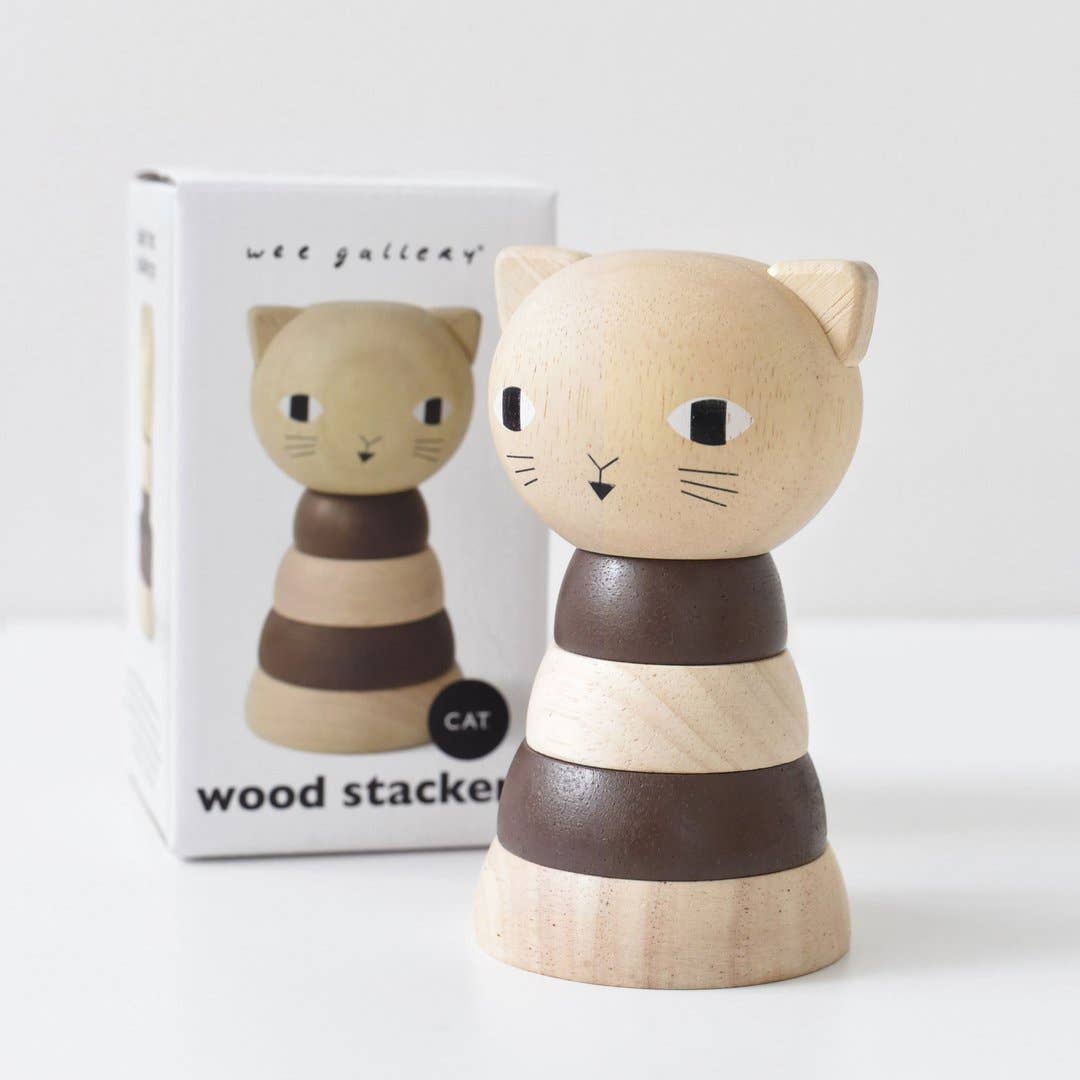 Wee Gallery - WOOD STACKER - CAT