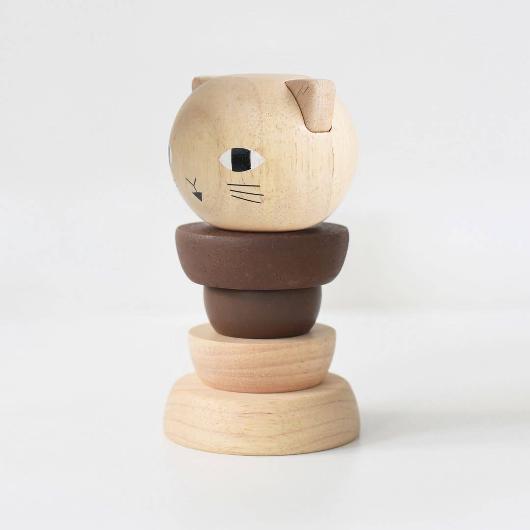 Wee Gallery - WOOD STACKER - CAT