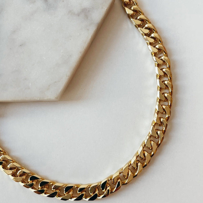 18k Gold Filled Curb Link Chain Necklaces