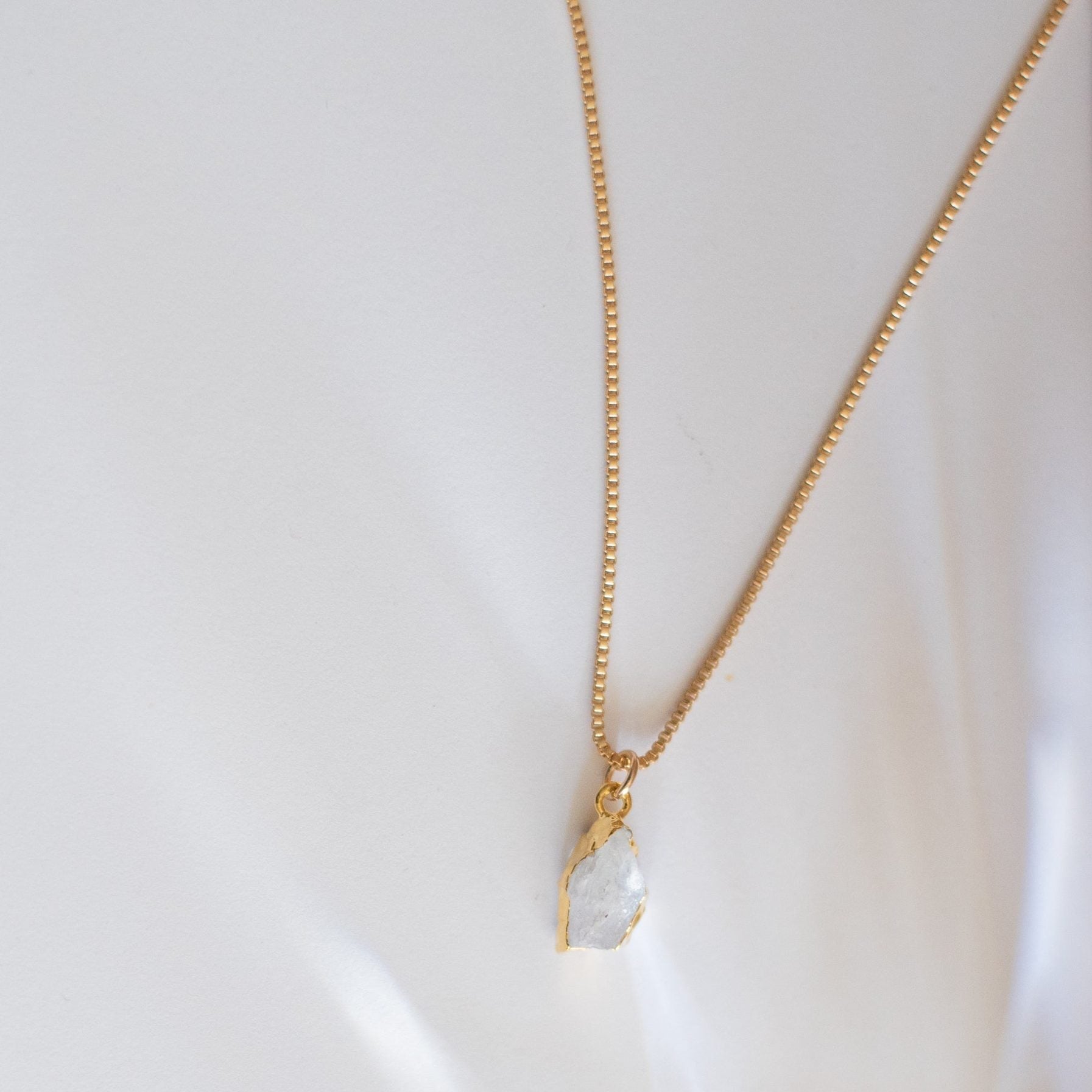 24k Gold Foil Raw Birthstone Necklace Necklaces