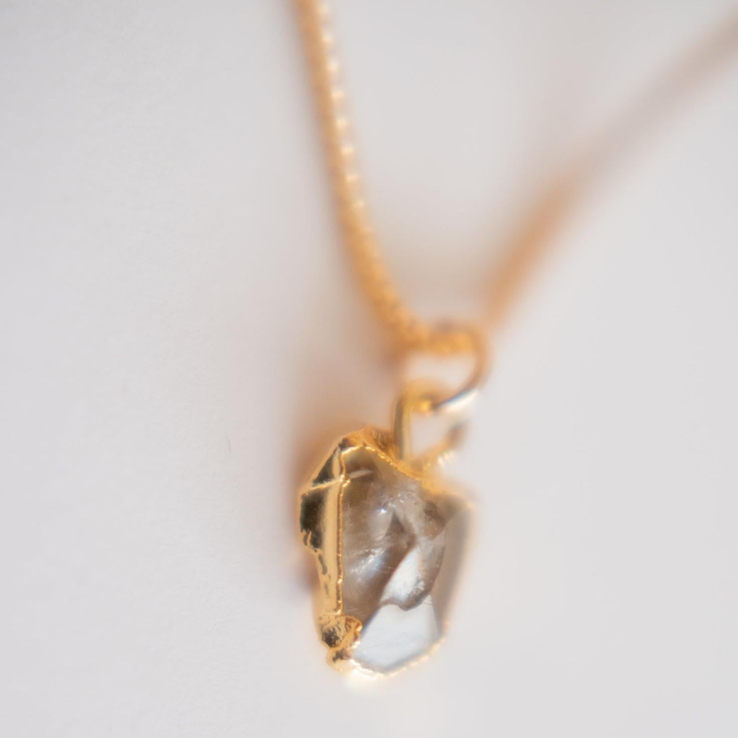 24k Gold Foil Raw Birthstone Necklace Necklaces