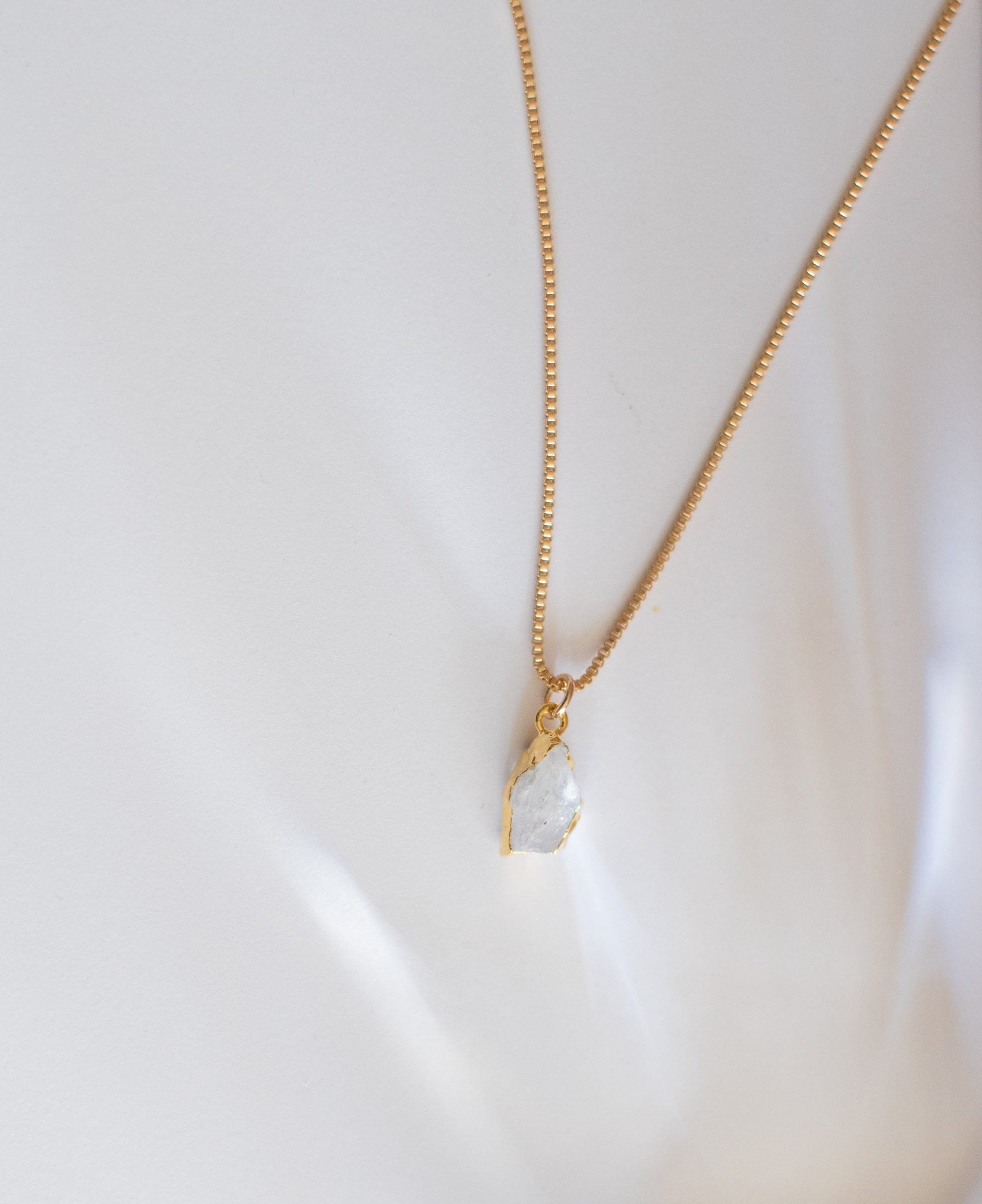 24k Gold Foil Raw Birthstone Necklace Necklaces